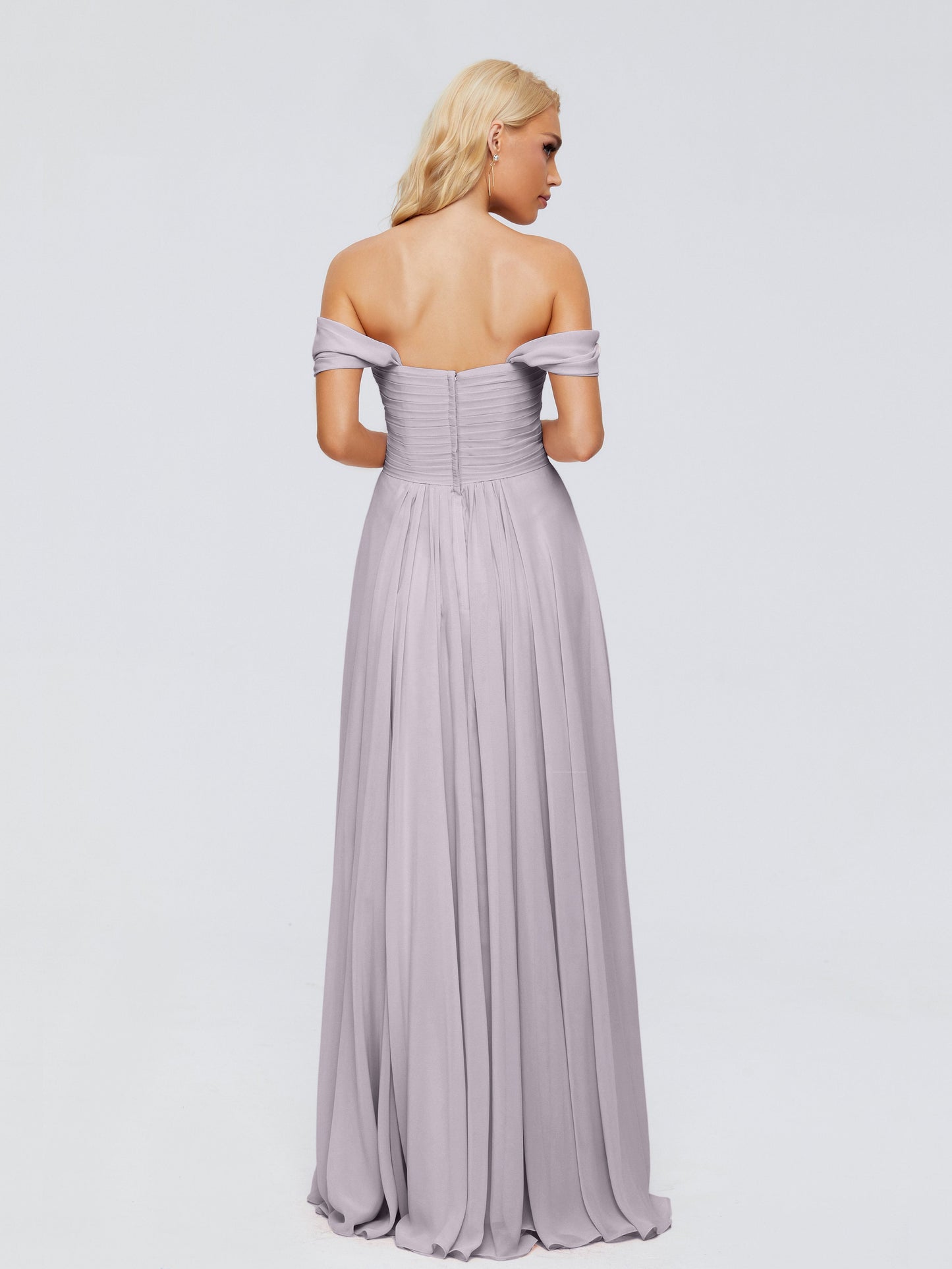 Trinity Off-The-Shoulder Chiffon Bridesmaid Dresses