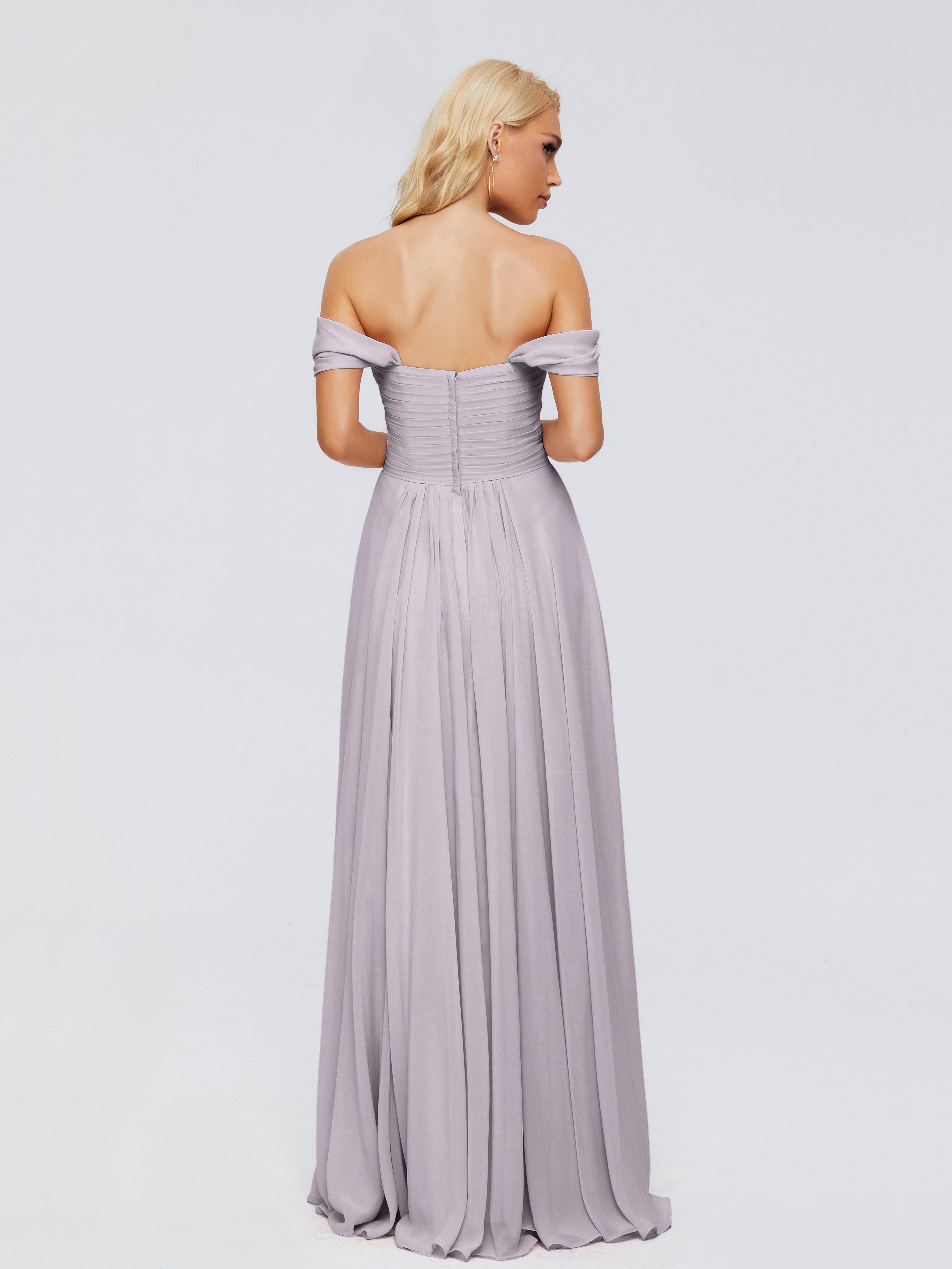 Trinity Off-The-Shoulder Chiffon Bridesmaid Dresses