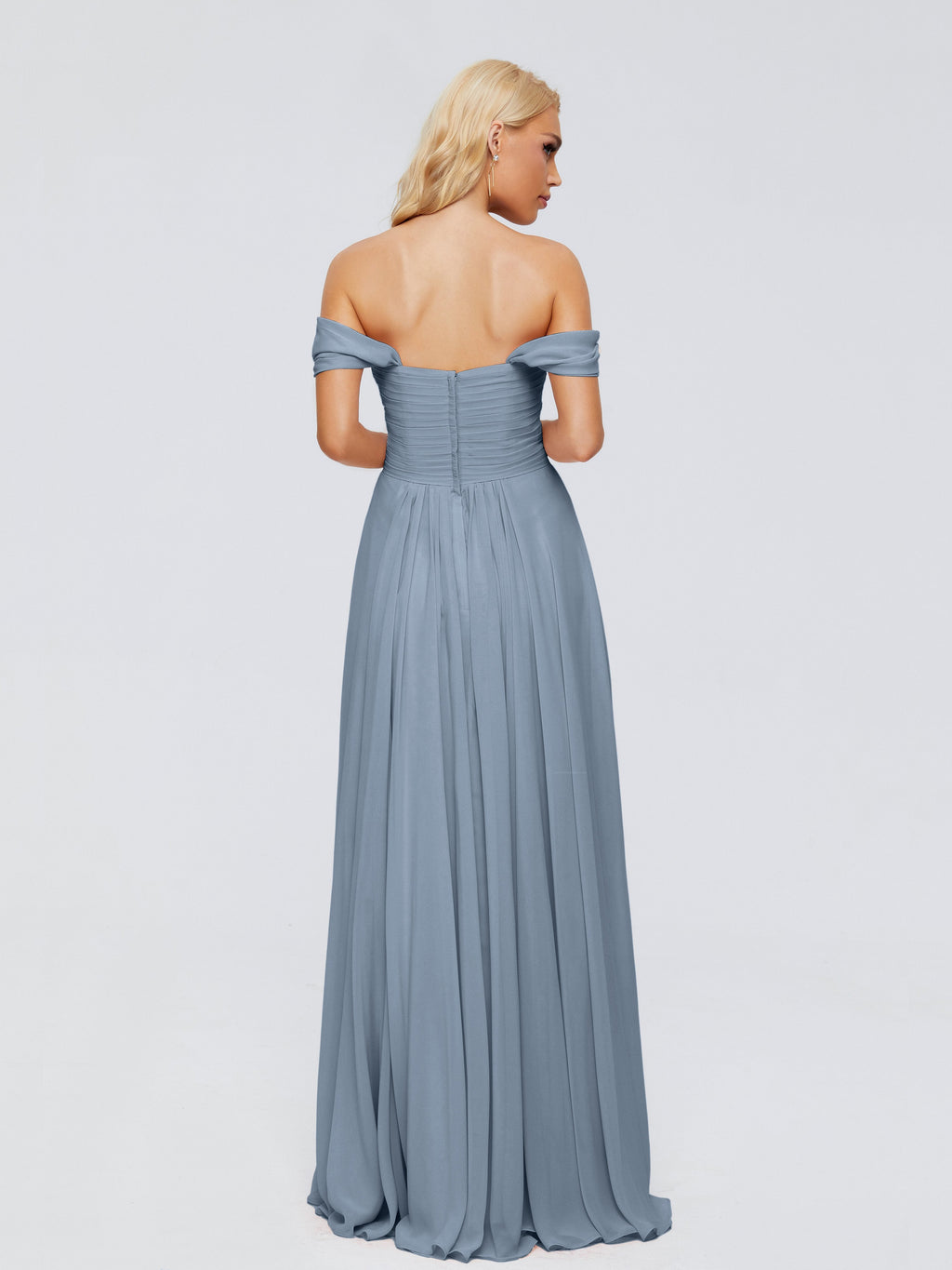 Trinity Off-The-Shoulder Chiffon Bridesmaid Dresses