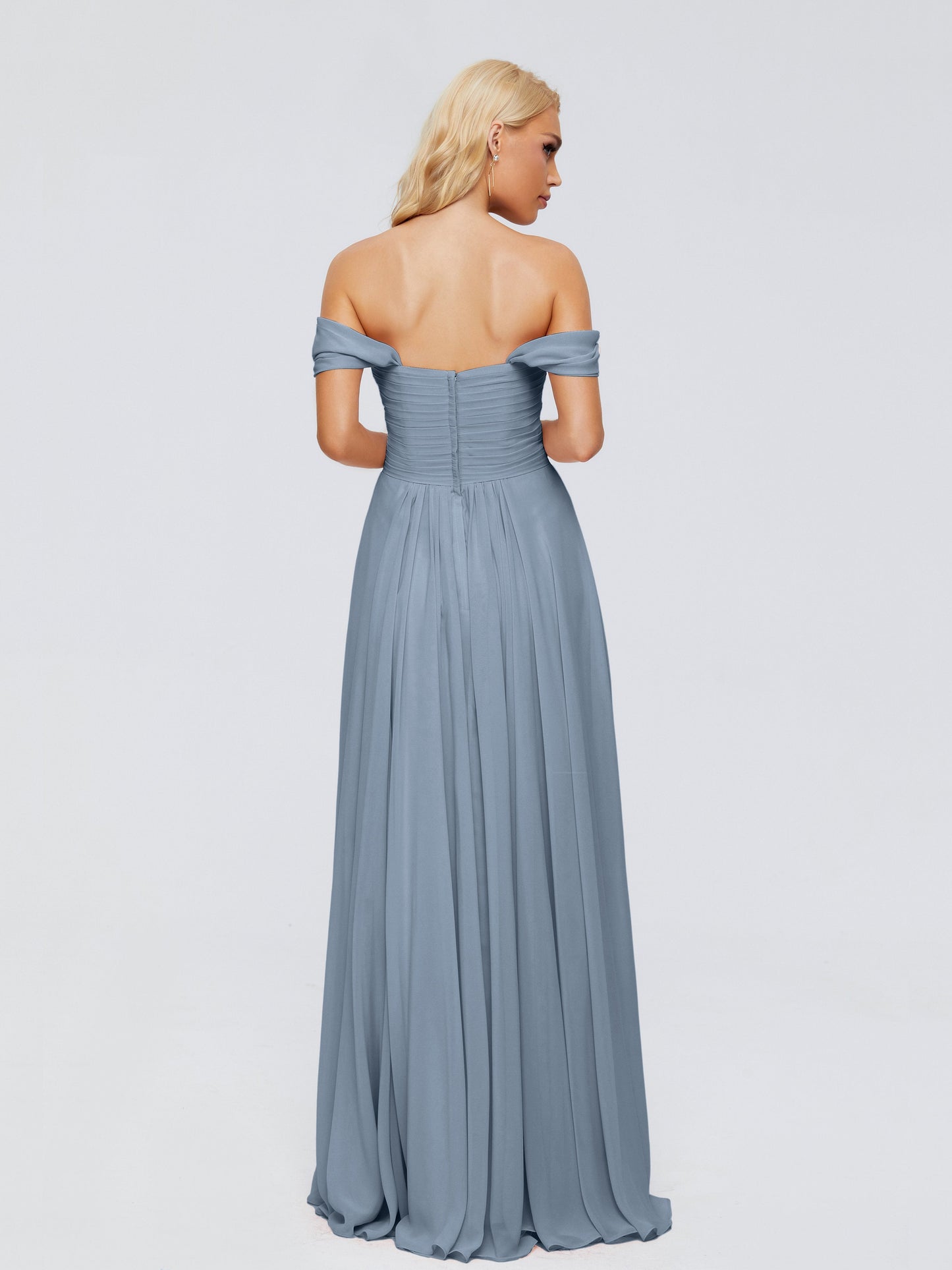 Trinity Off-The-Shoulder Chiffon Bridesmaid Dresses
