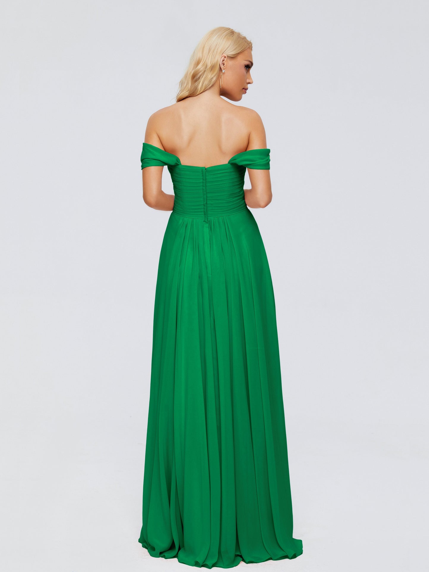 Trinity Off-The-Shoulder Chiffon Bridesmaid Dresses