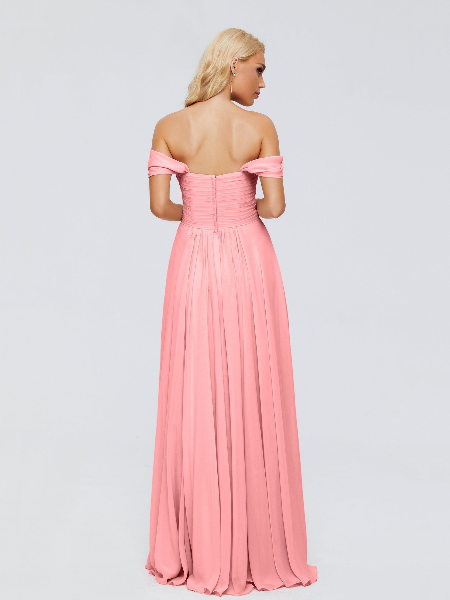 Trinity Off-The-Shoulder Chiffon Bridesmaid Dresses