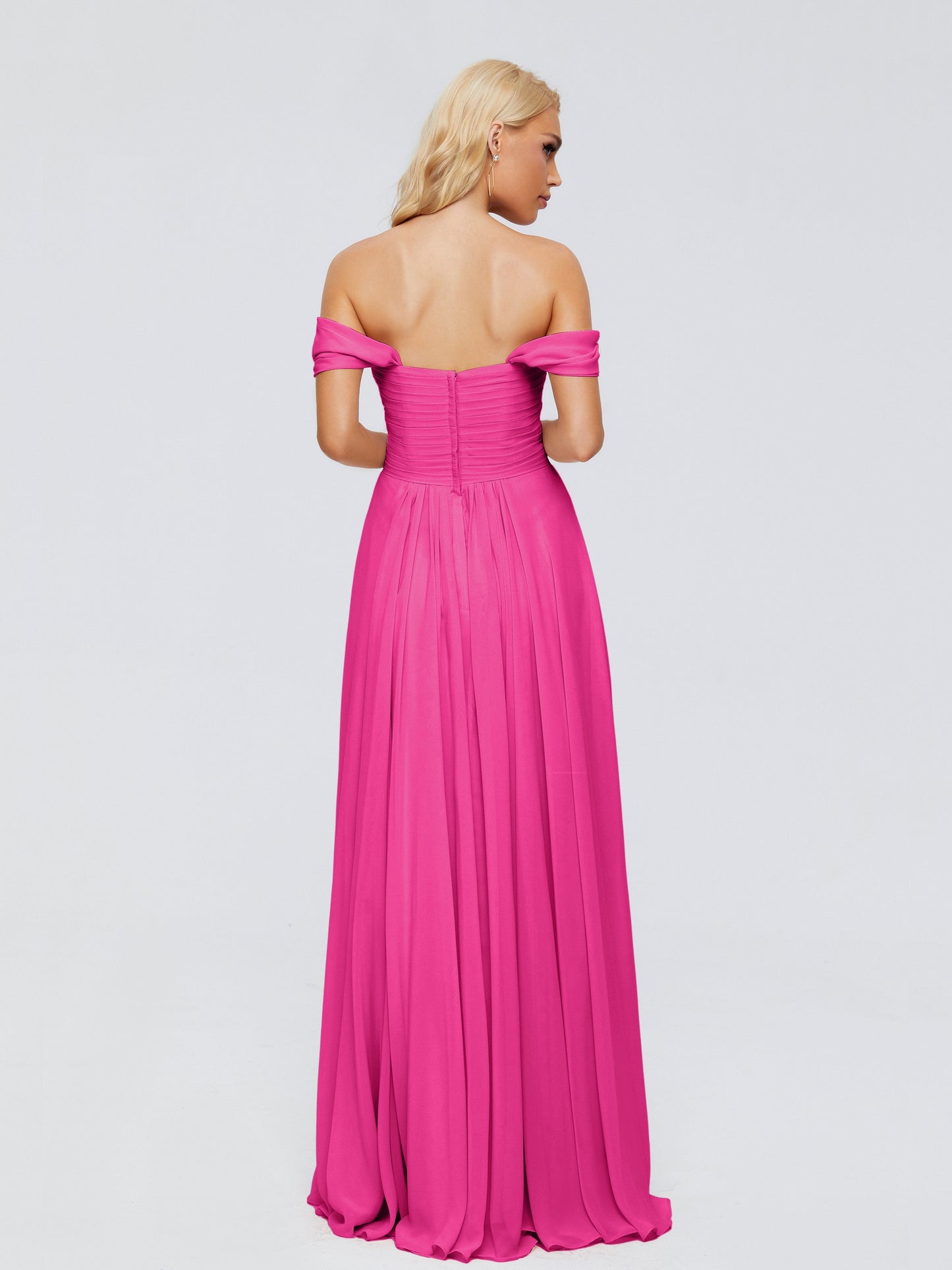 Trinity Off-The-Shoulder Chiffon Bridesmaid Dresses