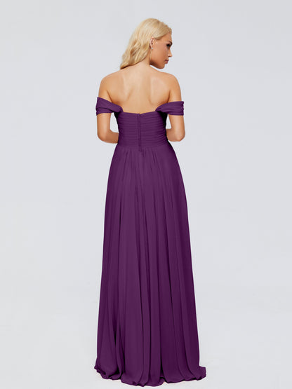 Trinity Off-The-Shoulder Chiffon Bridesmaid Dresses