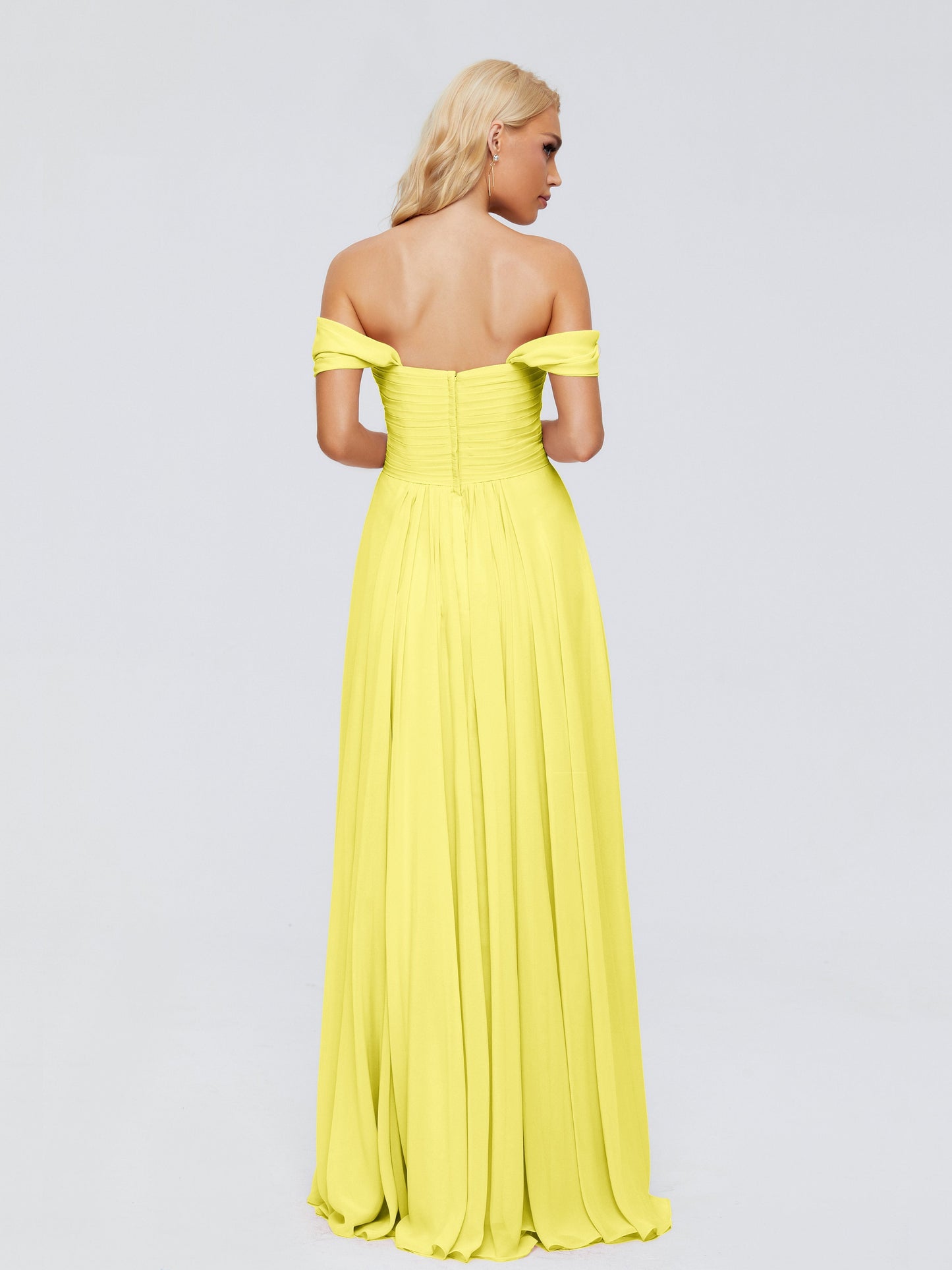 Trinity Off-The-Shoulder Chiffon Bridesmaid Dresses