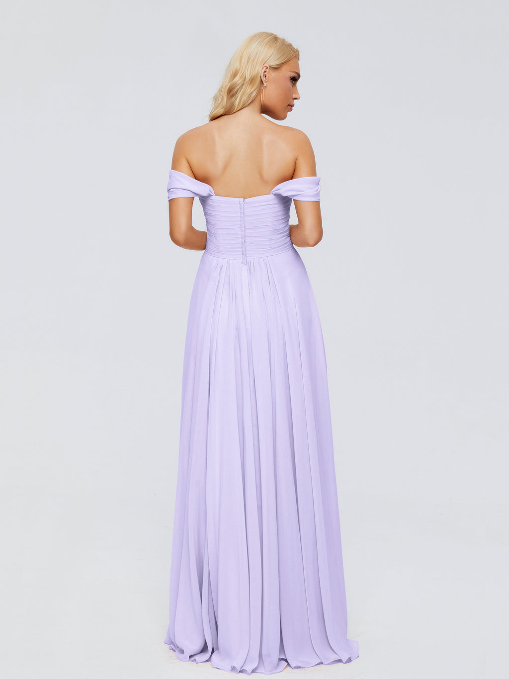 Trinity Off-The-Shoulder Chiffon Bridesmaid Dresses