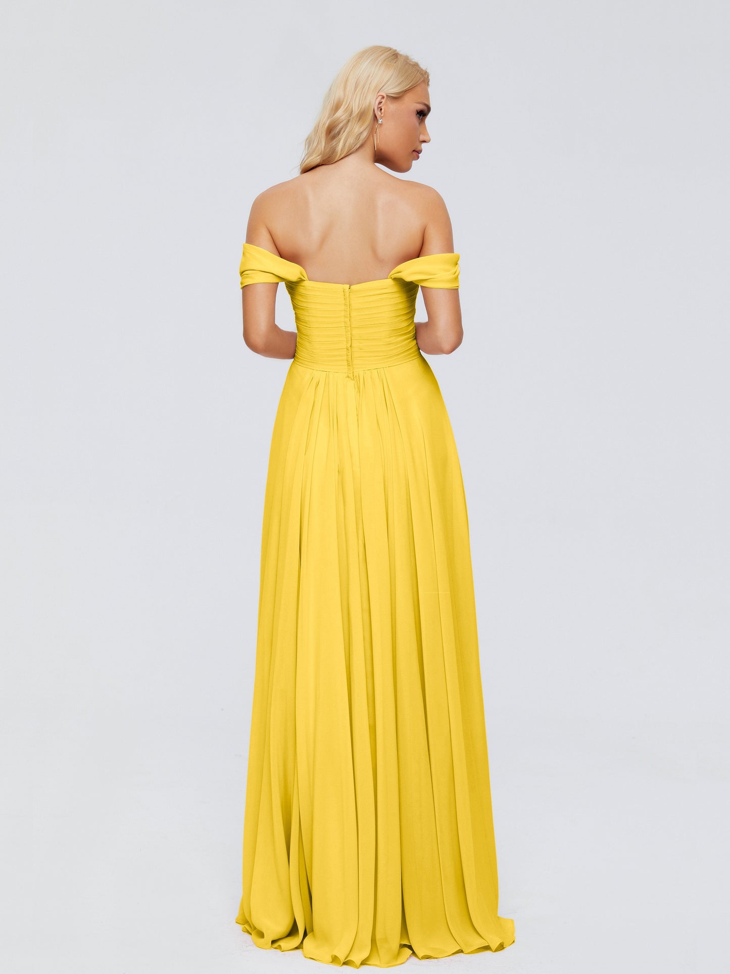 Trinity Off-The-Shoulder Chiffon Bridesmaid Dresses