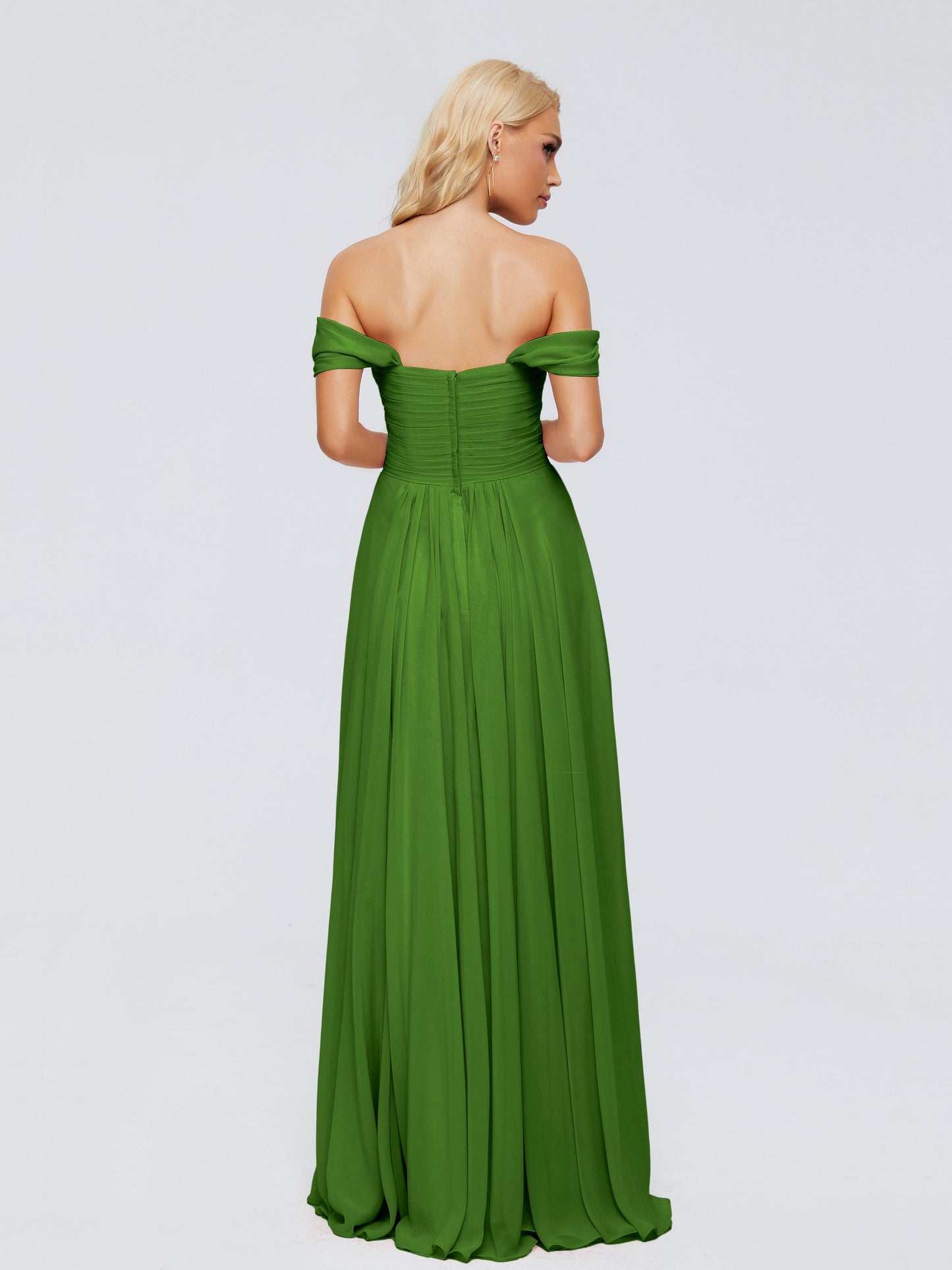 Trinity Off-The-Shoulder Chiffon Bridesmaid Dresses