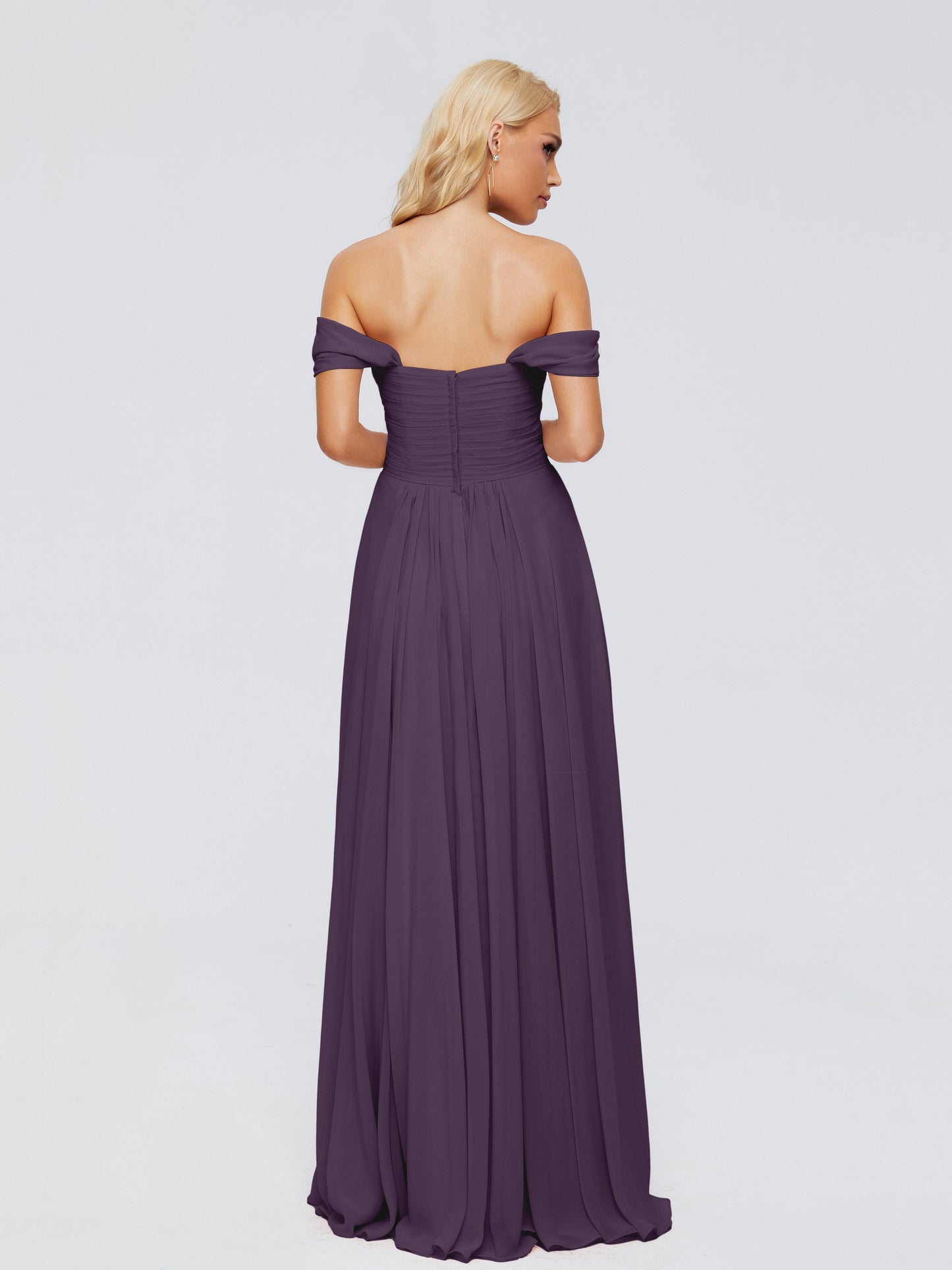Trinity Off-The-Shoulder Chiffon Bridesmaid Dresses