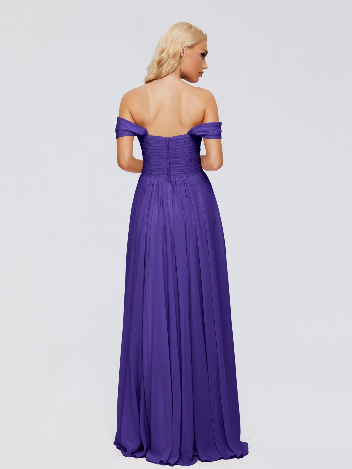 Trinity Off-The-Shoulder Chiffon Bridesmaid Dresses