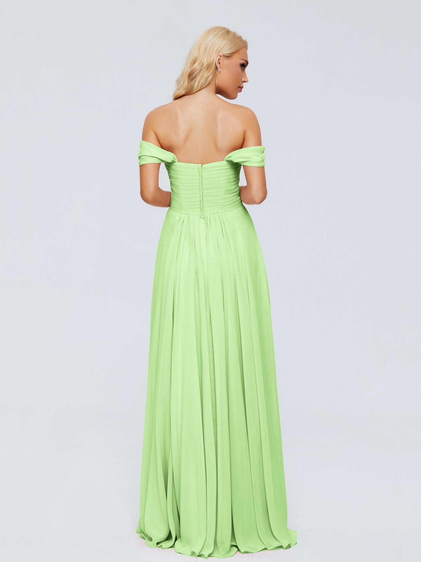 Trinity Off-The-Shoulder Chiffon Bridesmaid Dresses