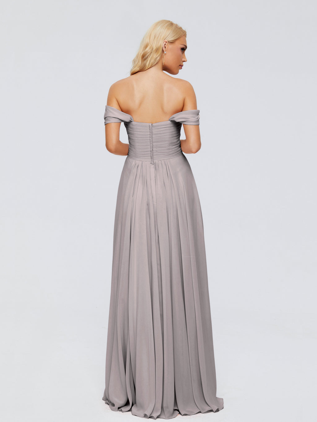 Trinity Off-The-Shoulder Chiffon Bridesmaid Dresses