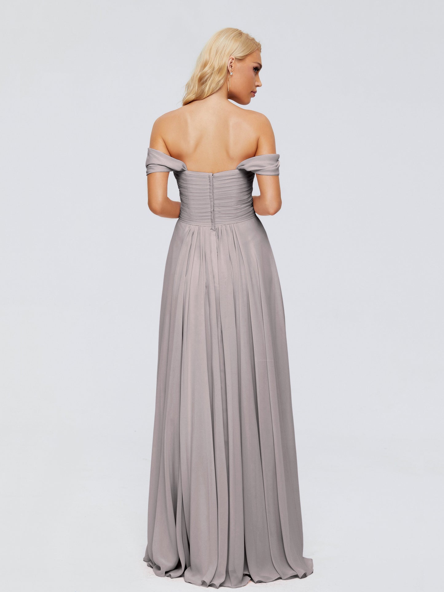 Trinity Off-The-Shoulder Chiffon Bridesmaid Dresses