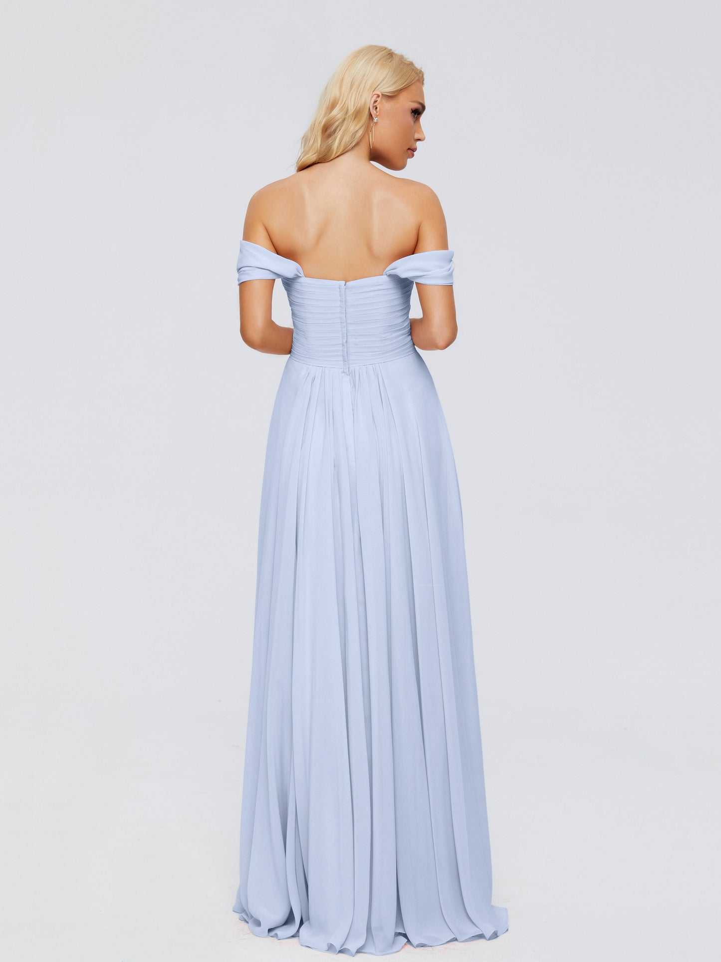 Trinity Off-The-Shoulder Chiffon Bridesmaid Dresses