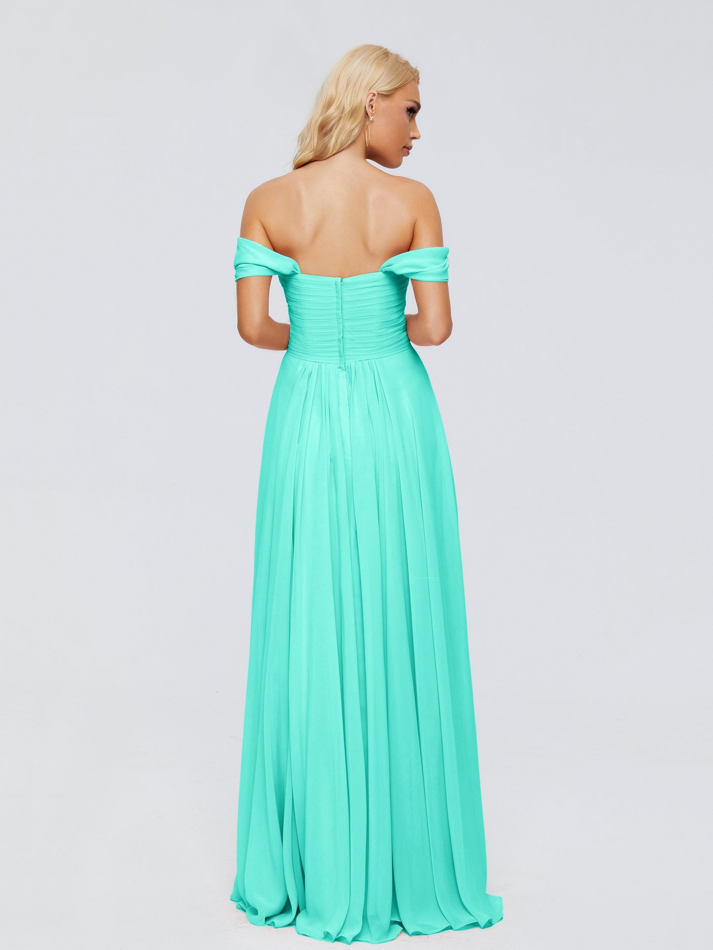 Trinity Off-The-Shoulder Chiffon Bridesmaid Dresses
