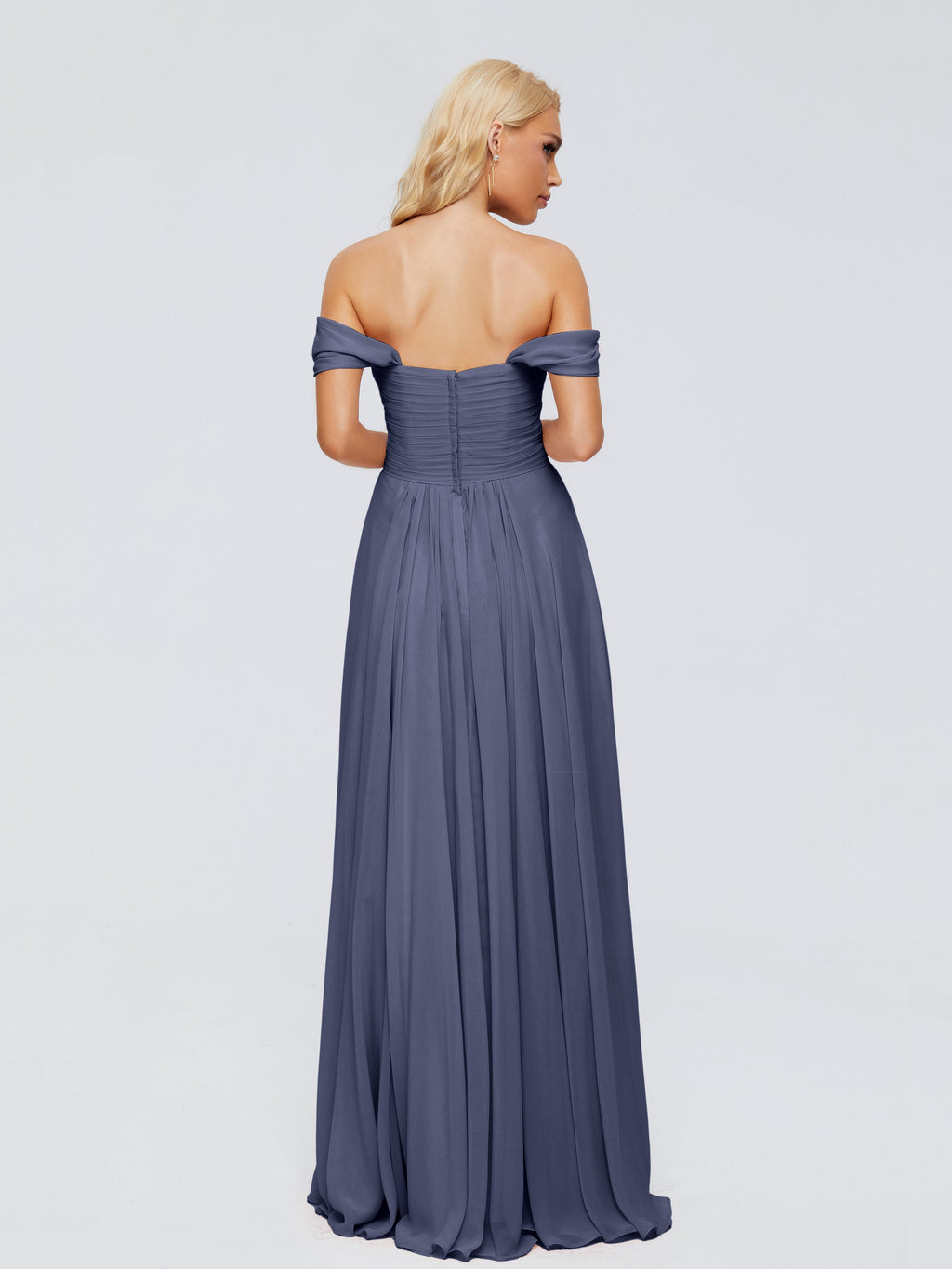 Trinity Off-The-Shoulder Chiffon Bridesmaid Dresses