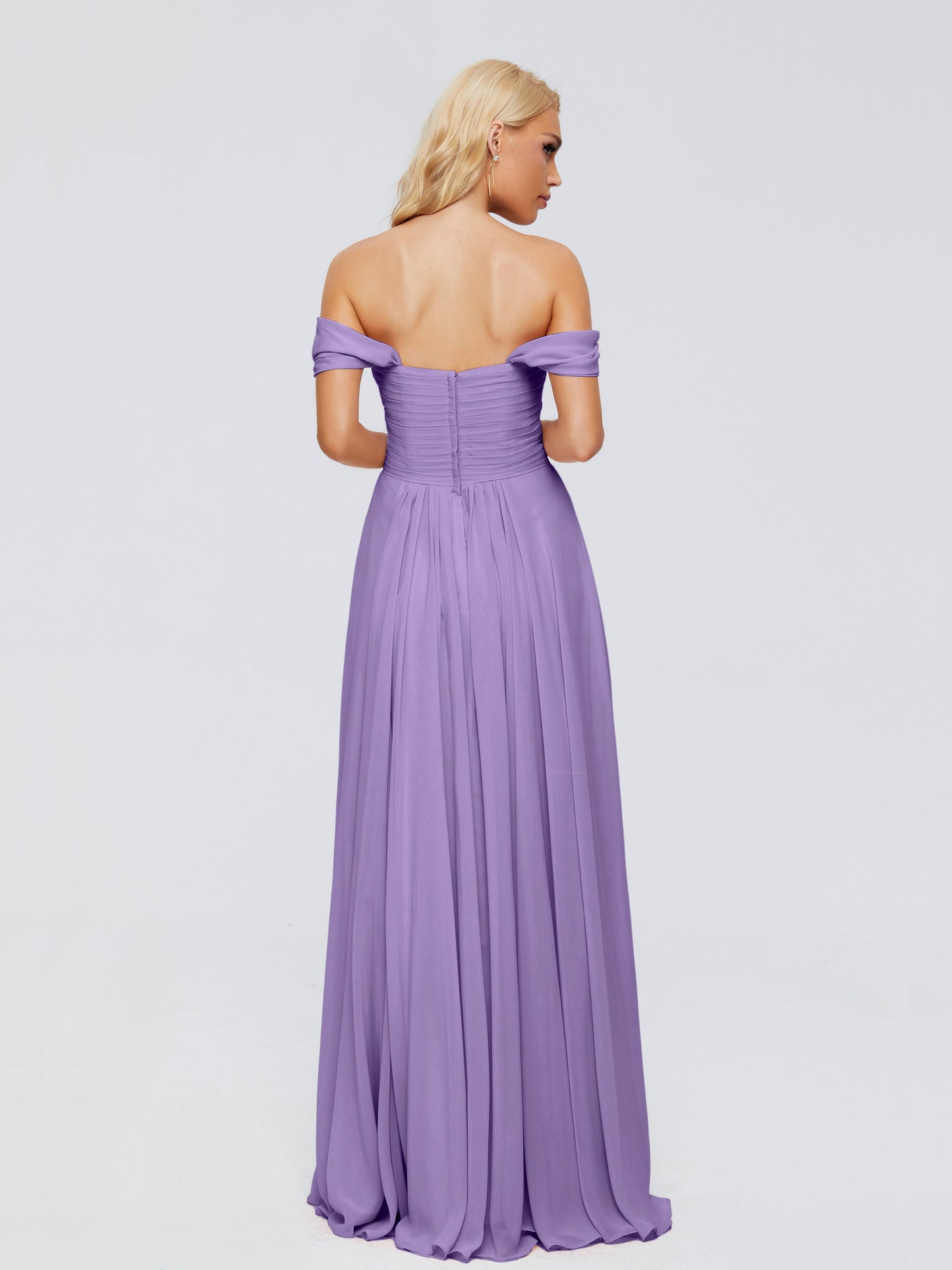 Trinity Off-The-Shoulder Chiffon Bridesmaid Dresses