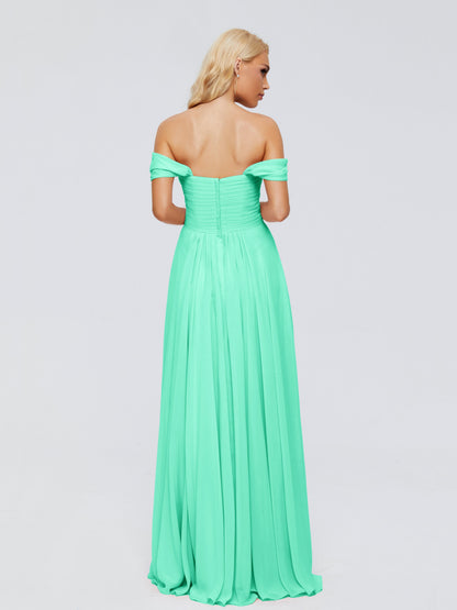 Trinity Off-The-Shoulder Chiffon Bridesmaid Dresses