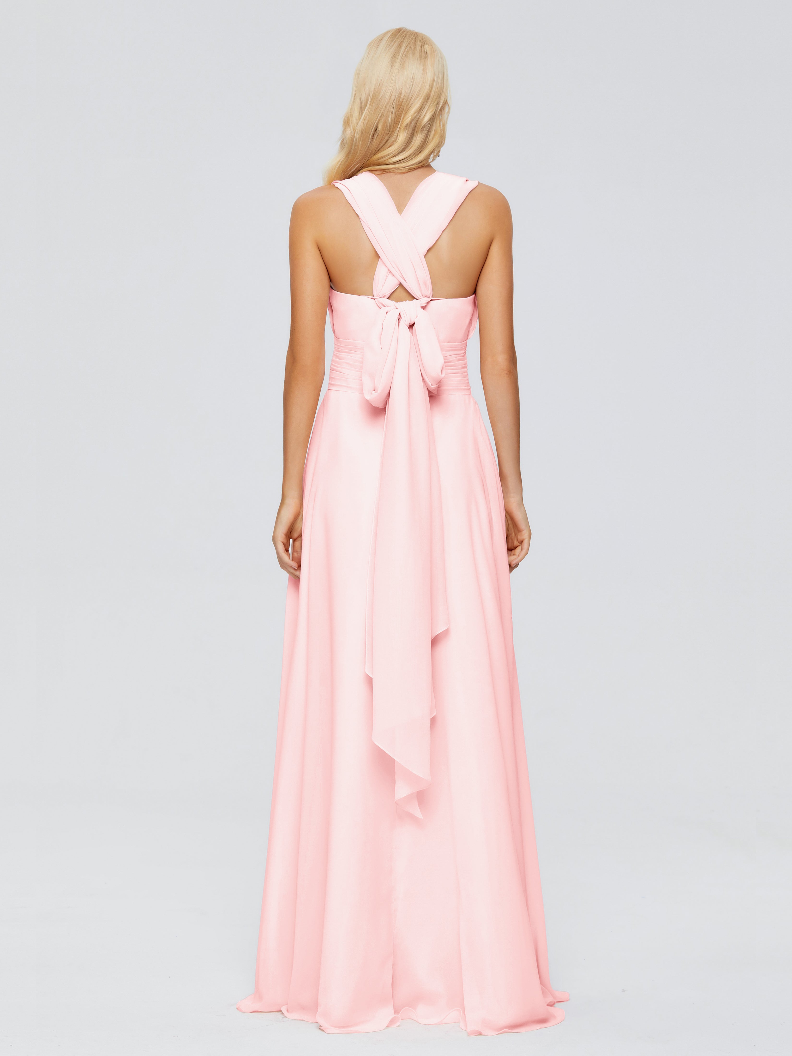 Ximena Straps Ribbon Chiffon Bridesmaid Dresses