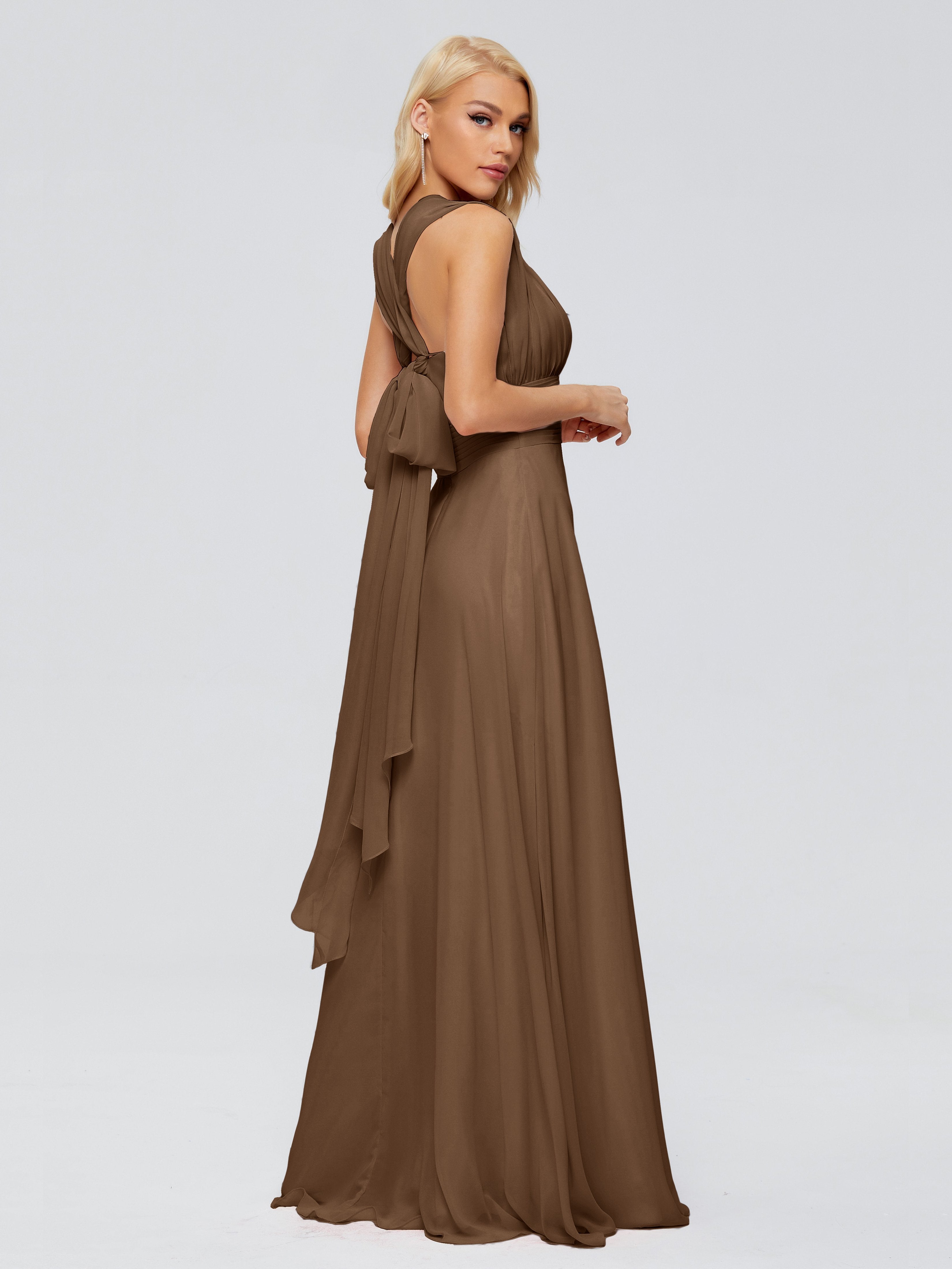 Ximena Straps Ribbon Chiffon Bridesmaid Dresses