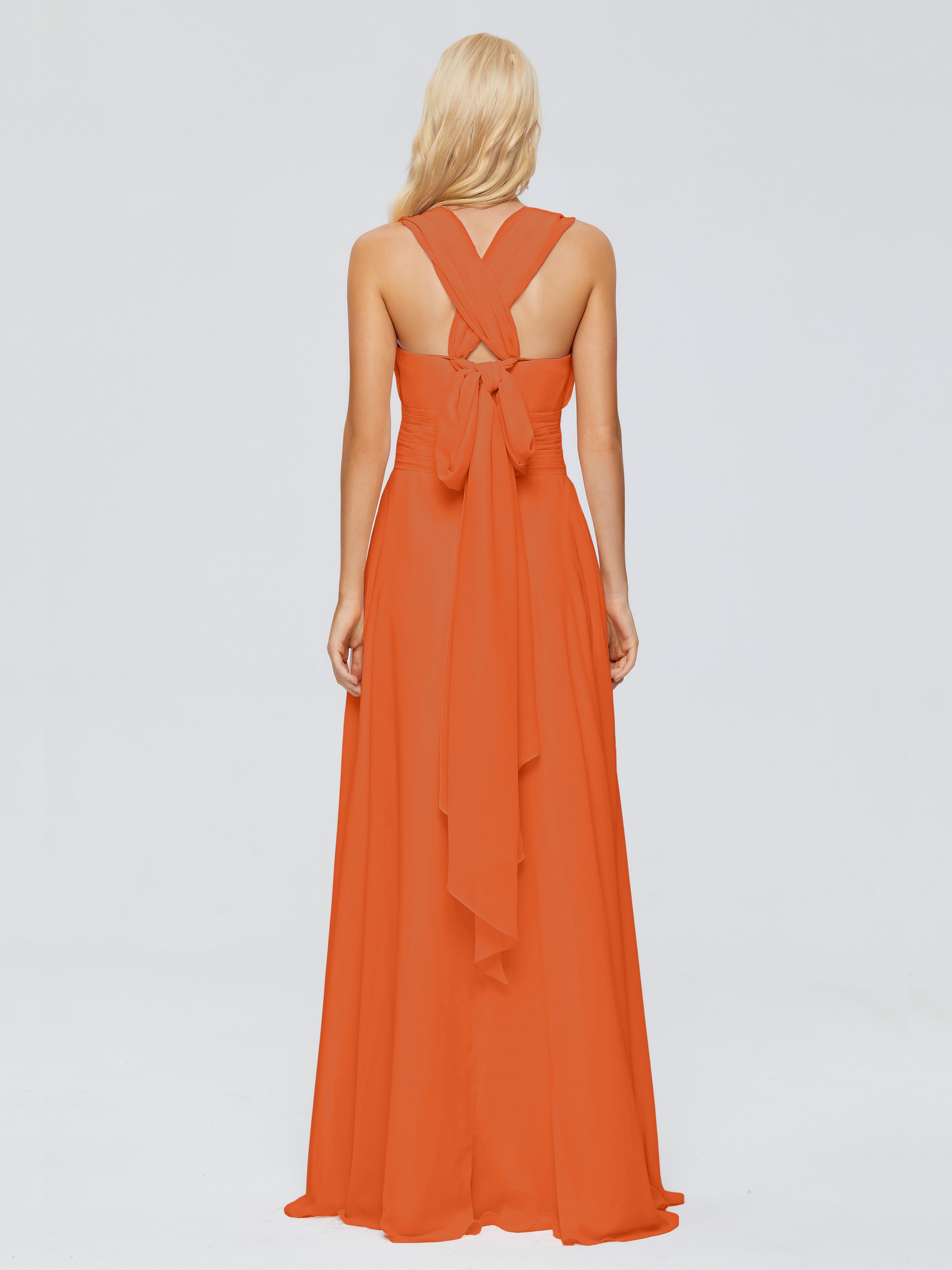 Ximena Straps Ribbon Chiffon Bridesmaid Dresses
