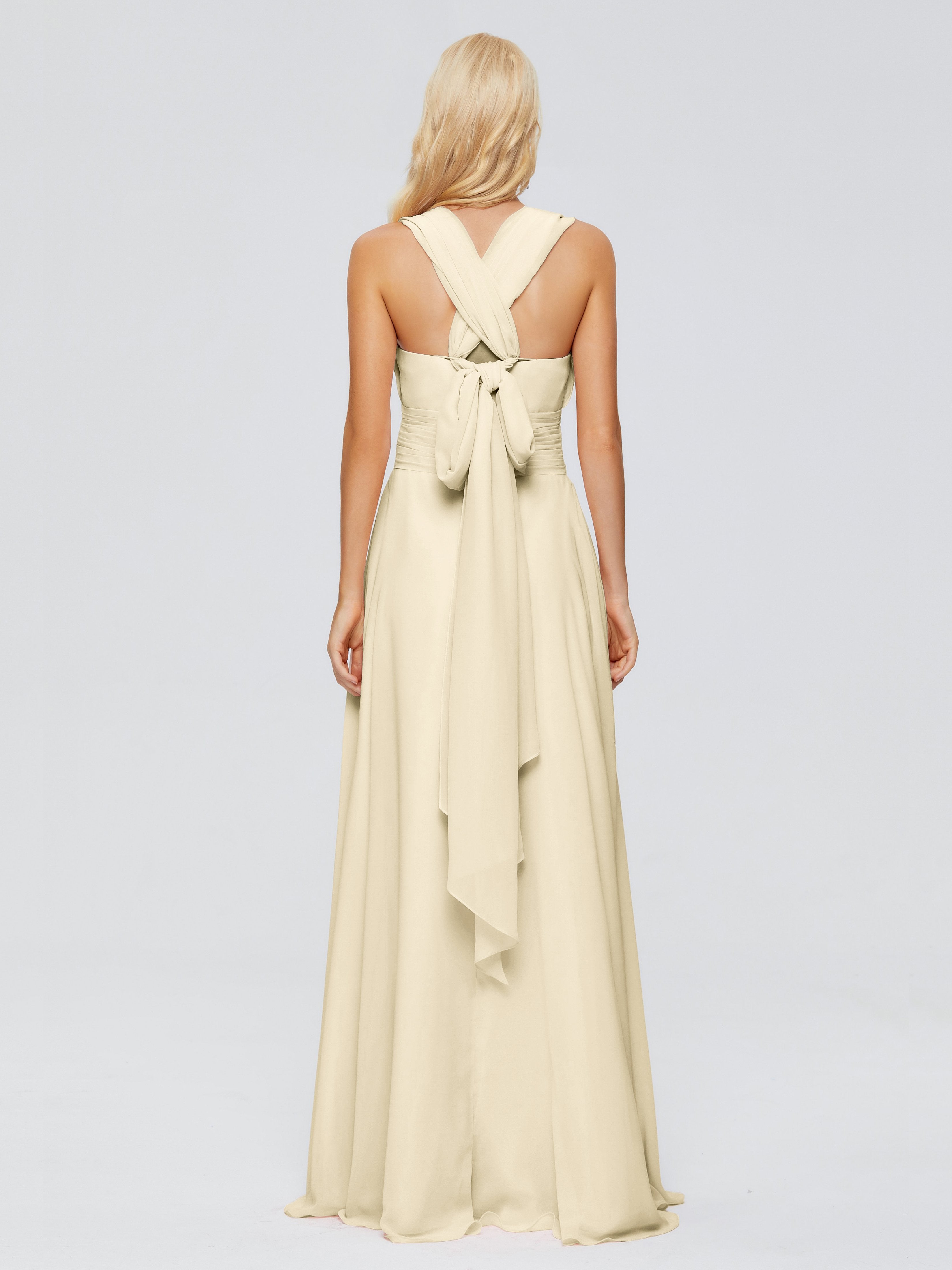 Ximena Straps Ribbon Chiffon Bridesmaid Dresses