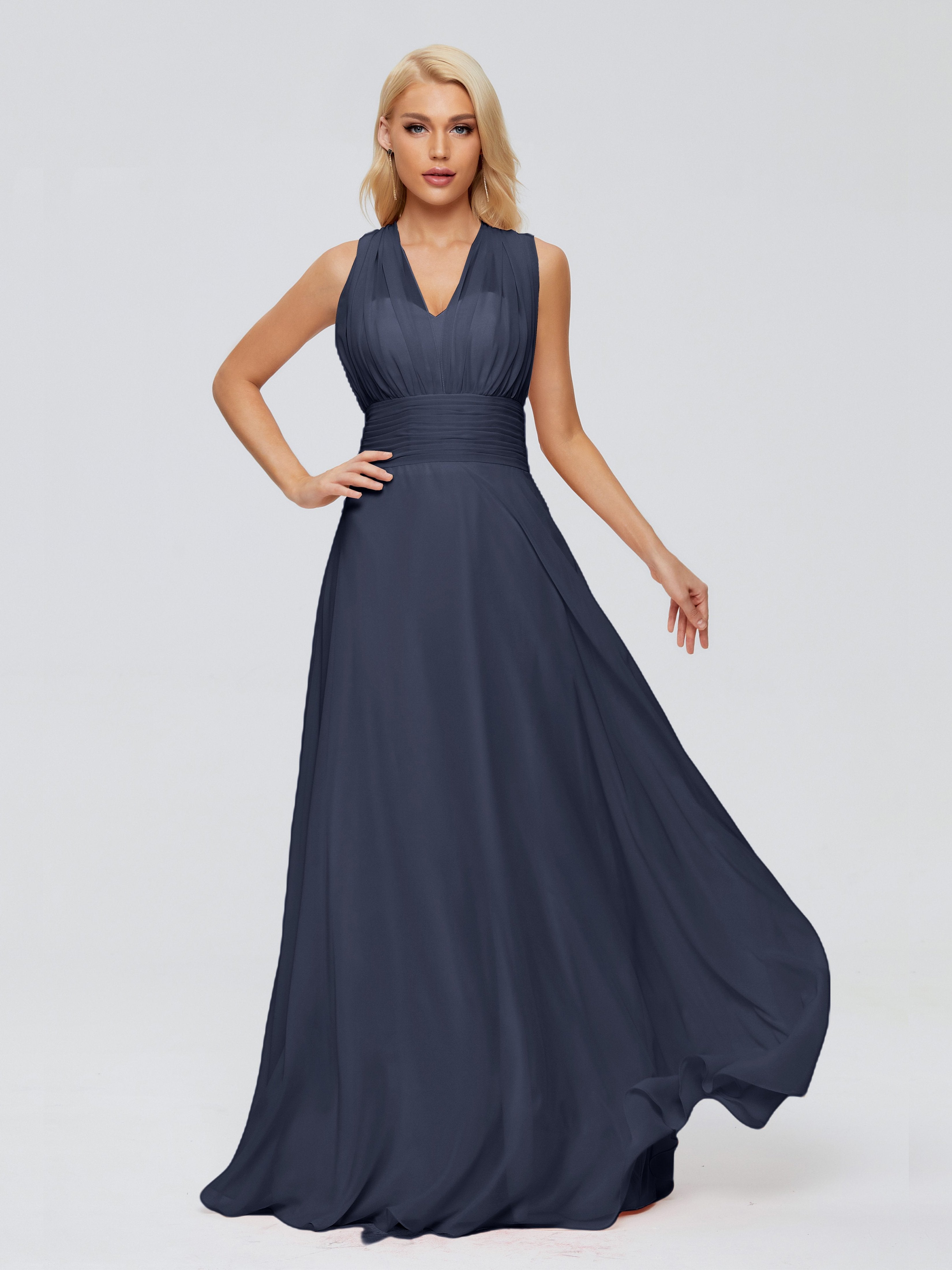 Ximena Straps Ribbon Chiffon Bridesmaid Dresses