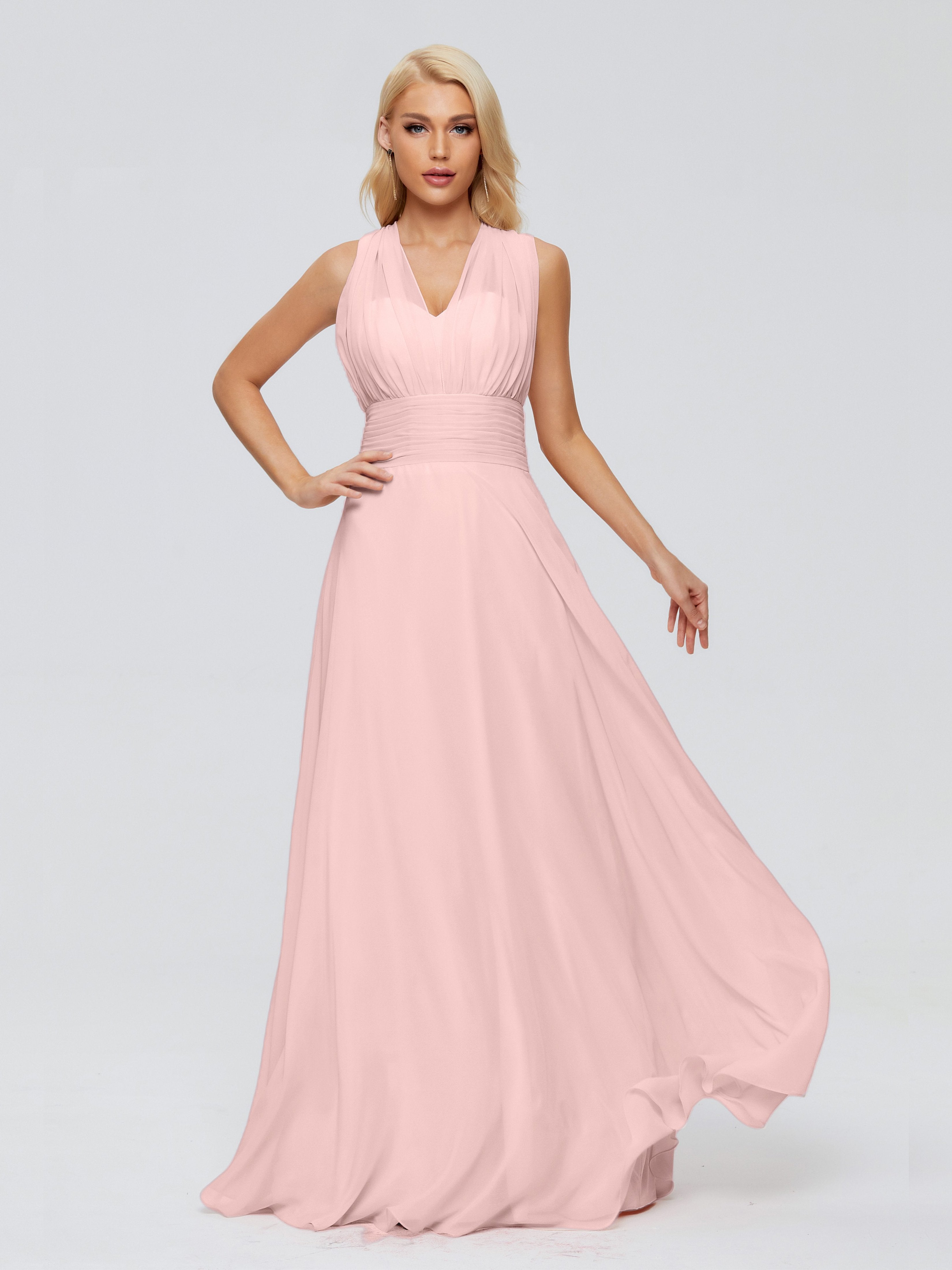 Ximena Straps Ribbon Chiffon Bridesmaid Dresses