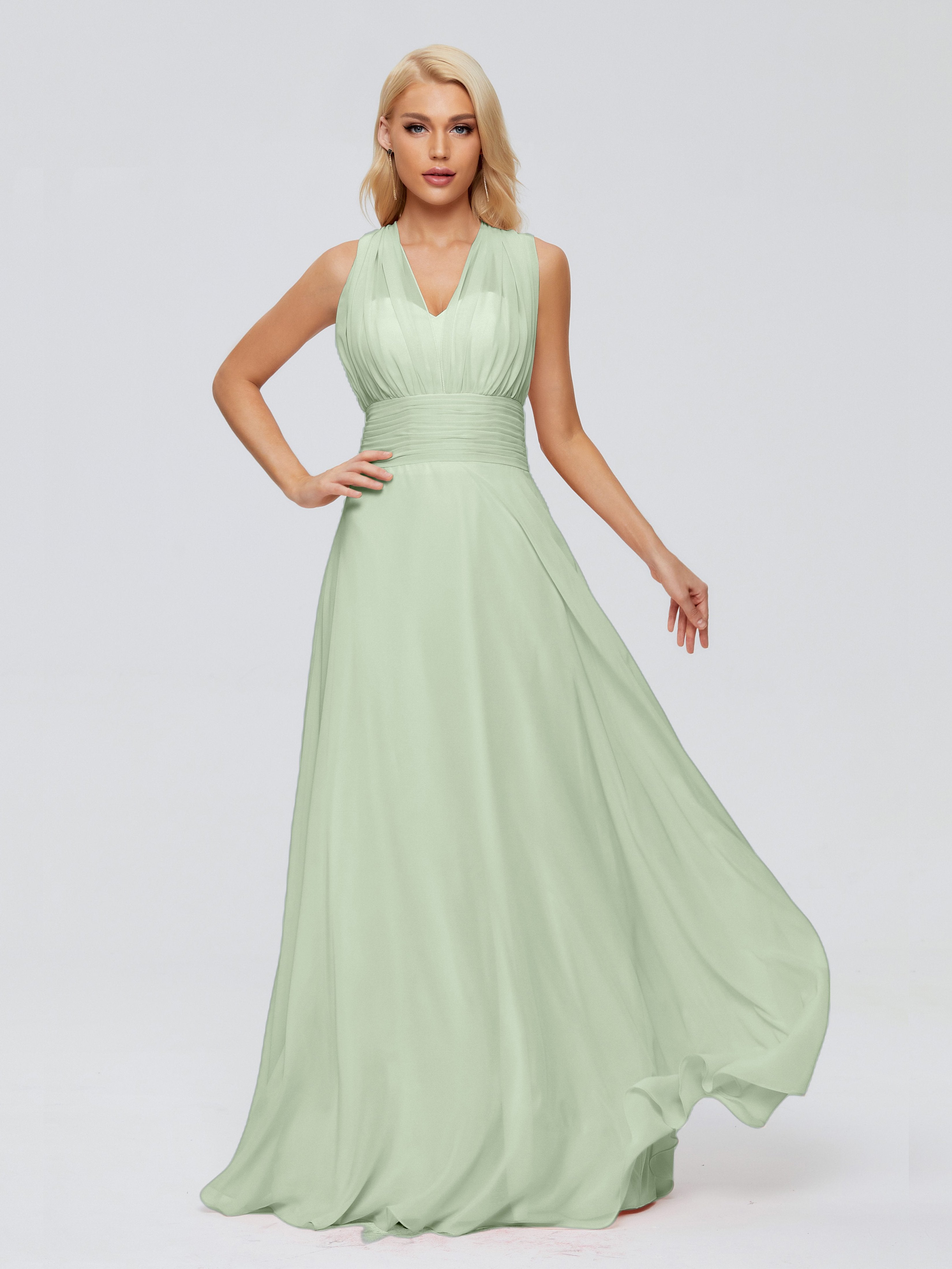 Ximena Straps Ribbon Chiffon Bridesmaid Dresses