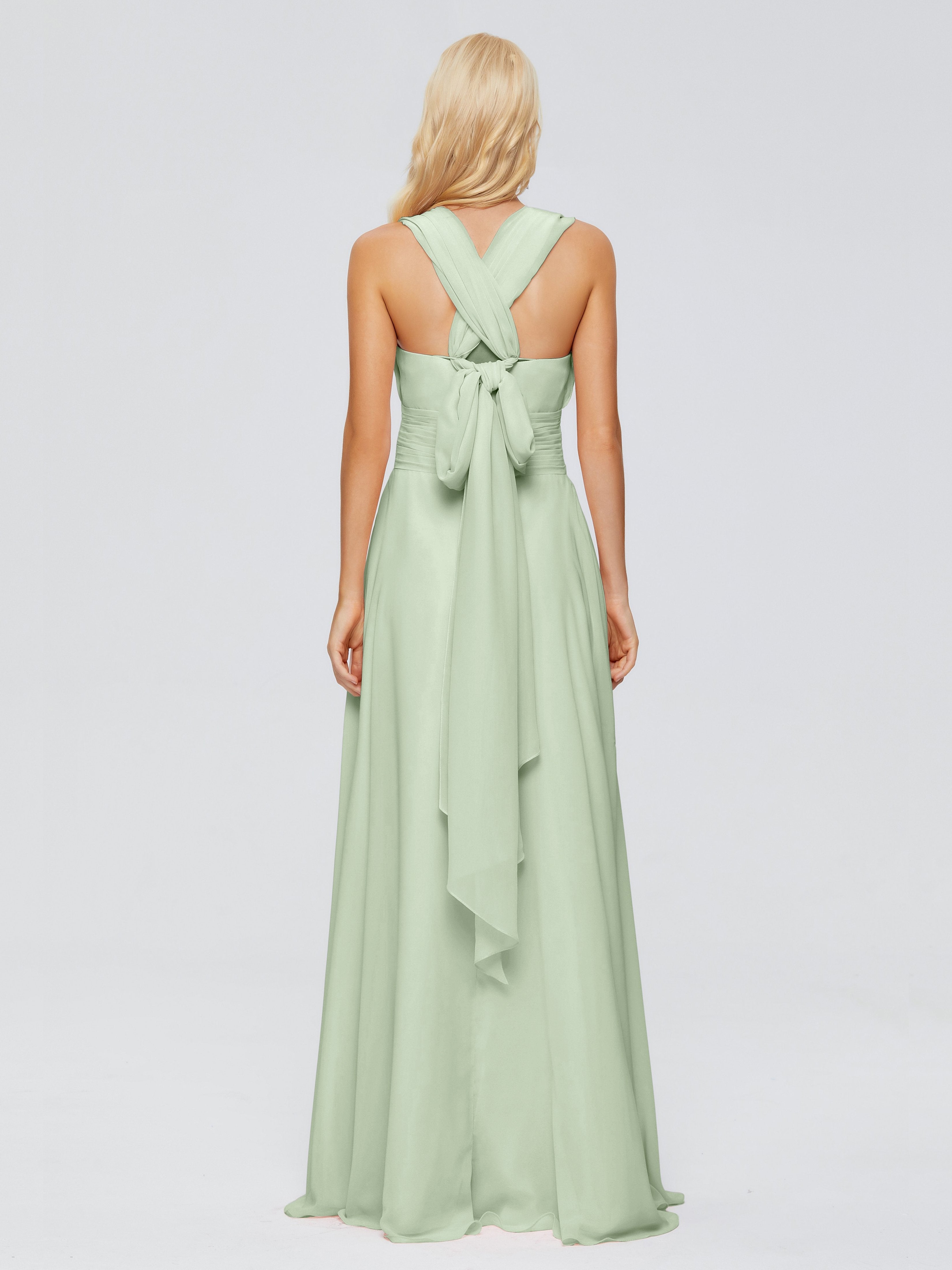 Ximena Straps Ribbon Chiffon Bridesmaid Dresses