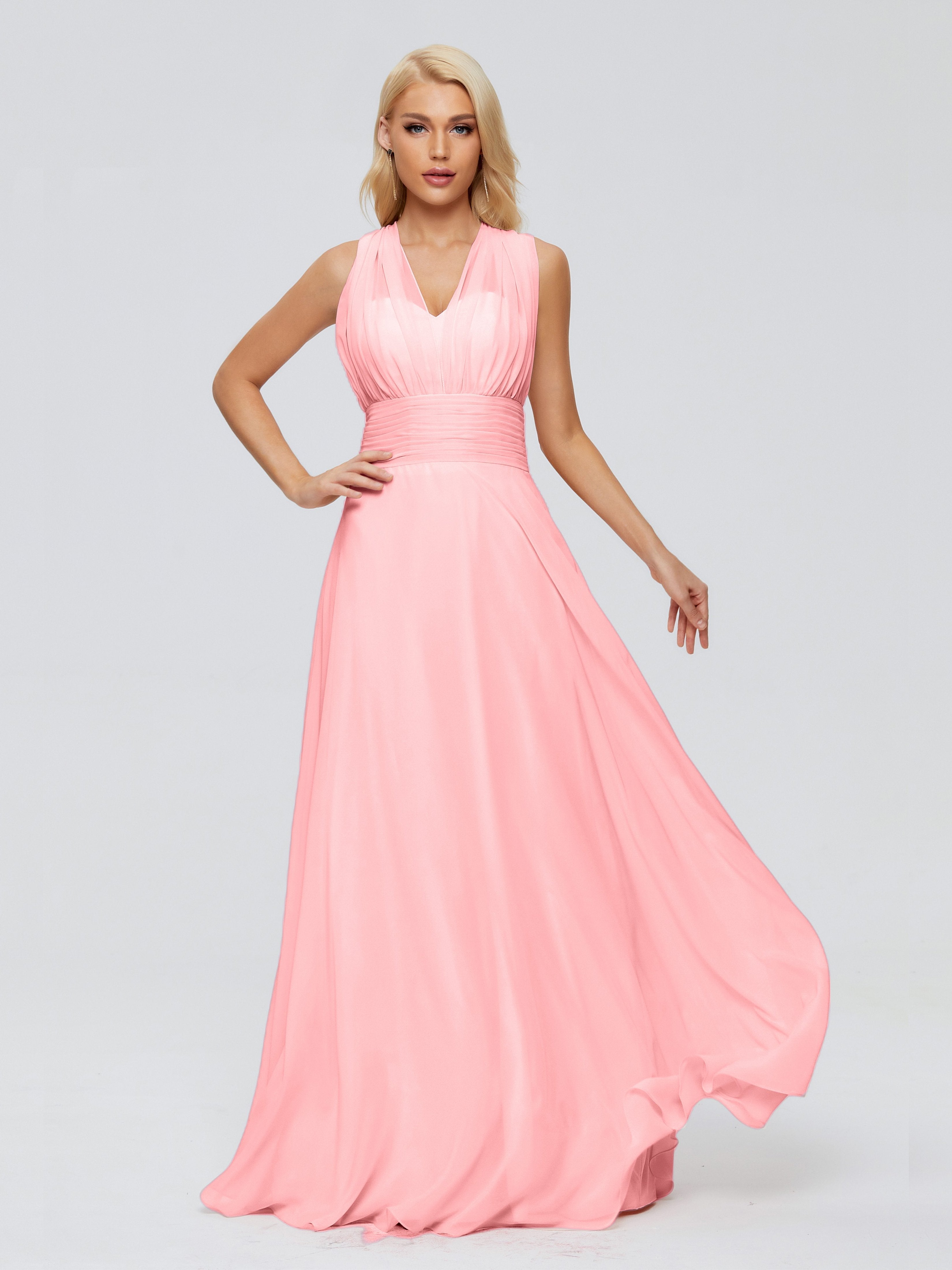 Ximena Straps Ribbon Chiffon Bridesmaid Dresses