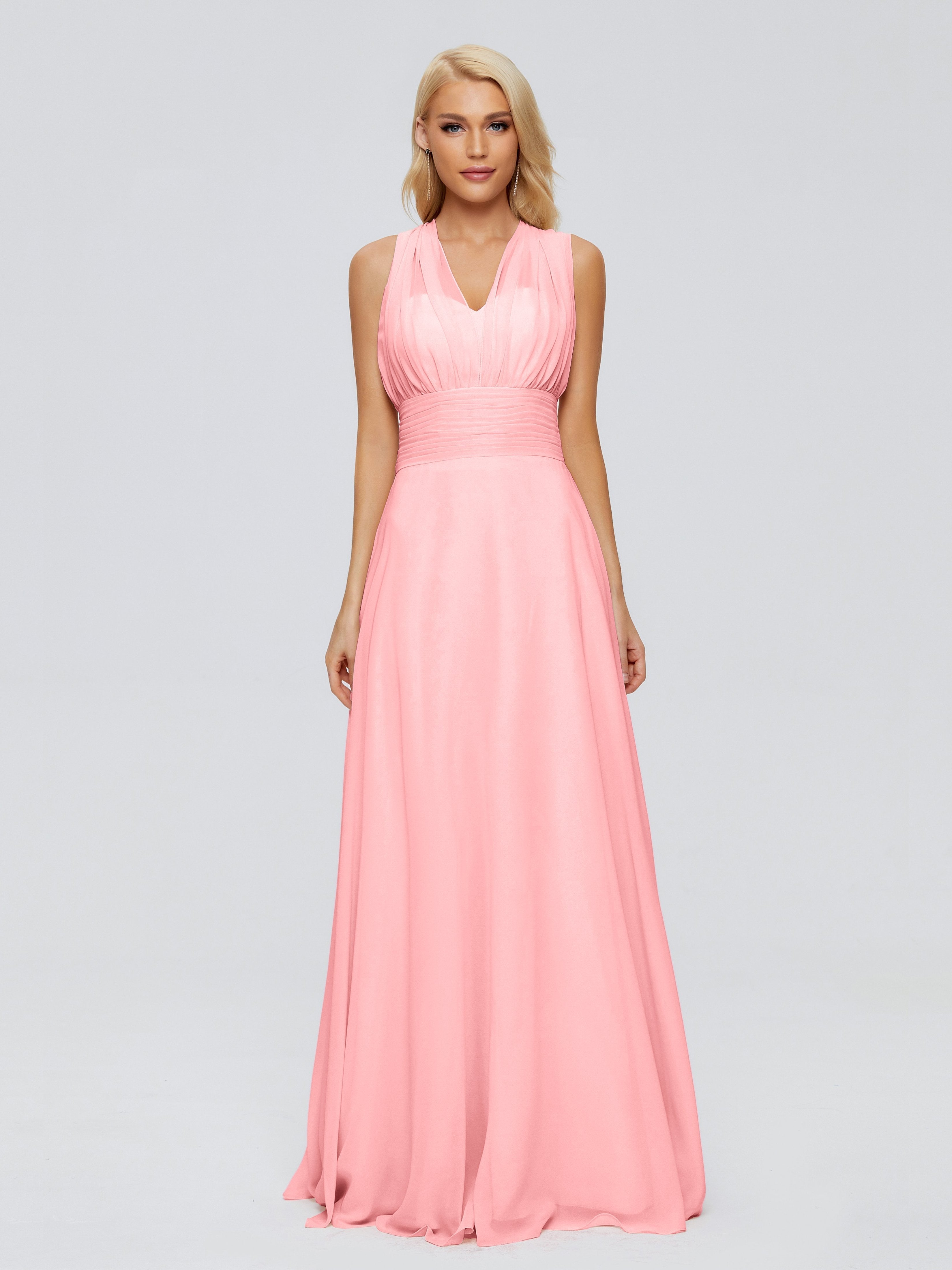Ximena Straps Ribbon Chiffon Bridesmaid Dresses