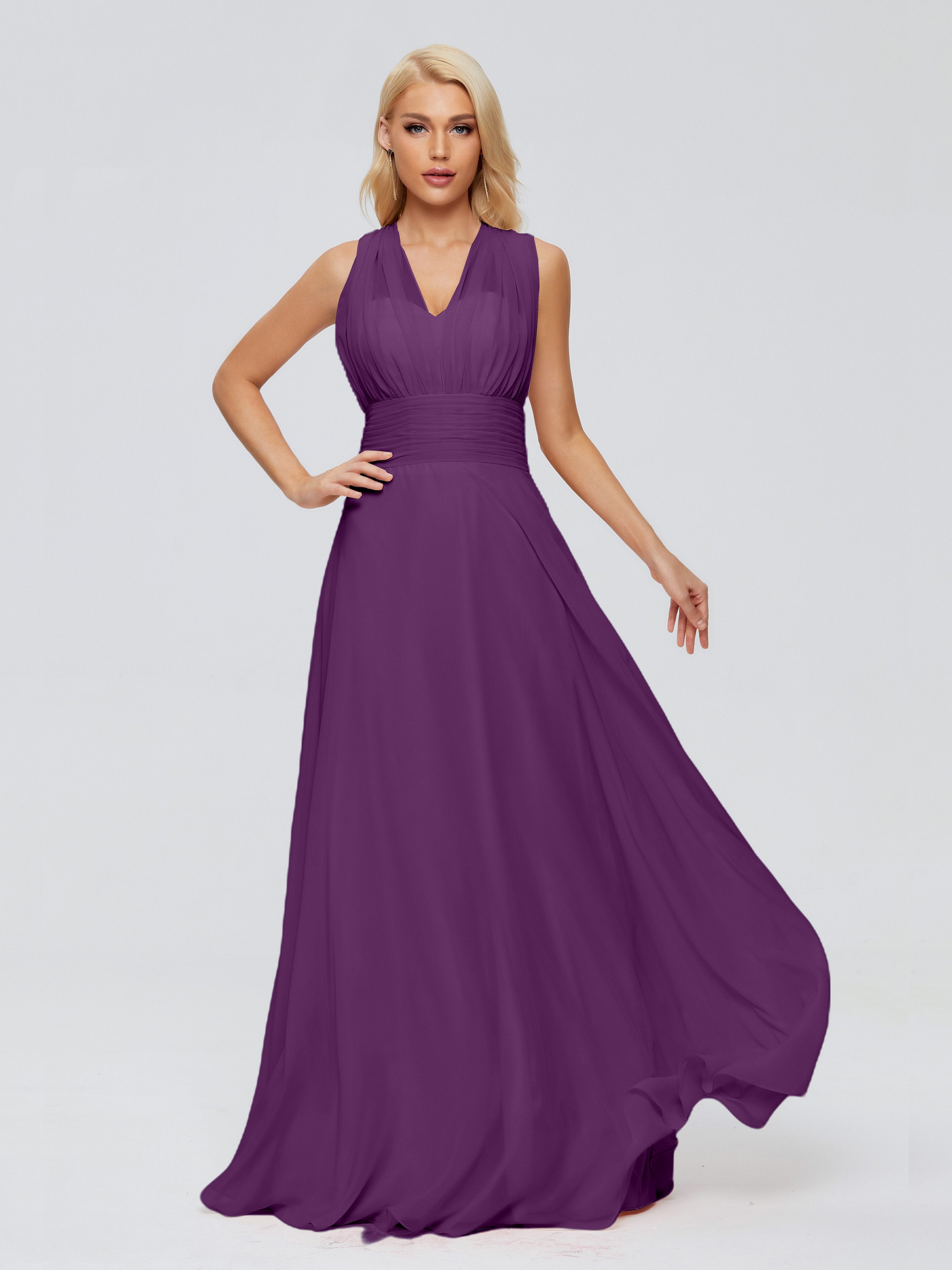Ximena Straps Ribbon Chiffon Bridesmaid Dresses