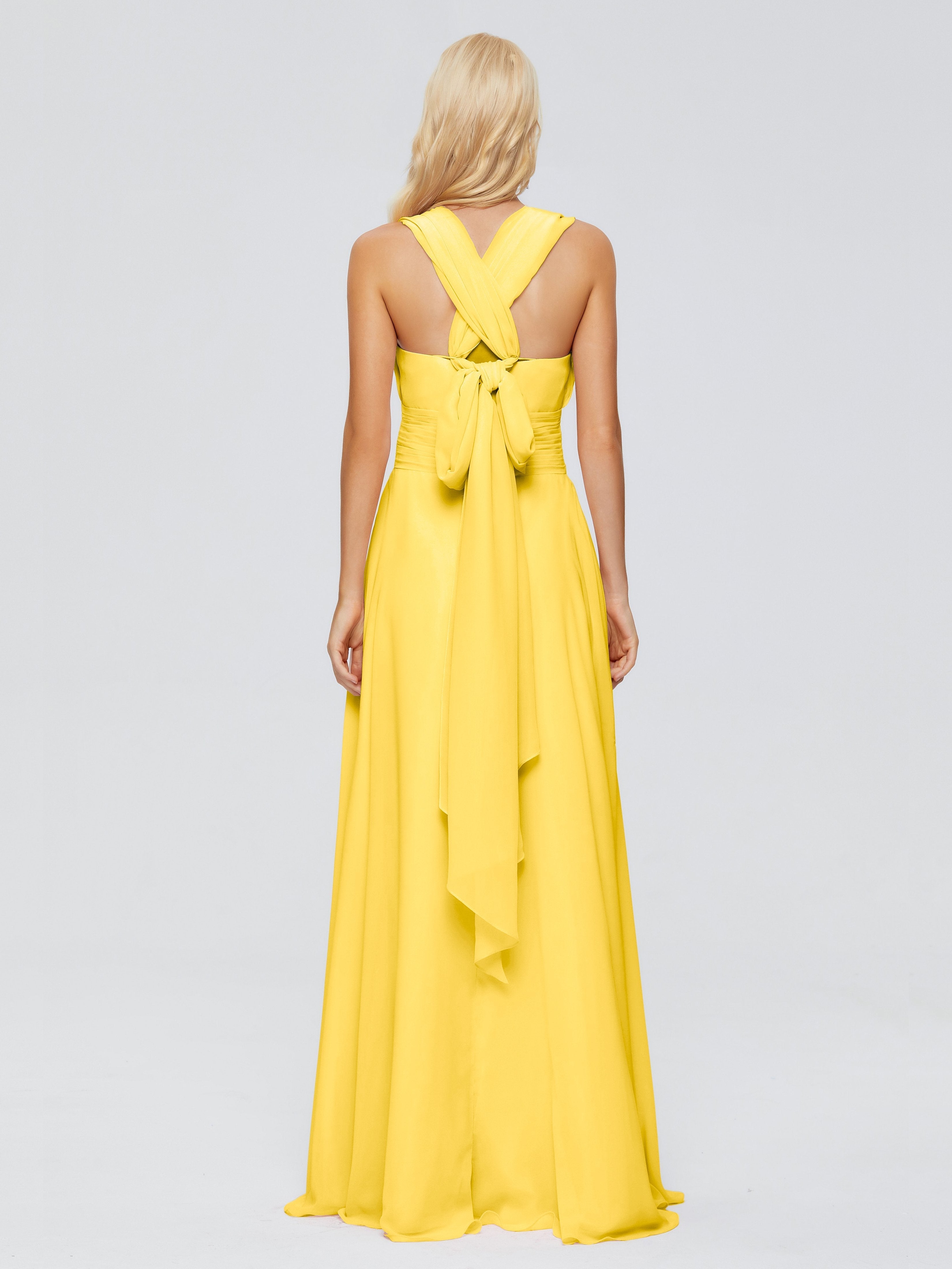 Ximena Straps Ribbon Chiffon Bridesmaid Dresses