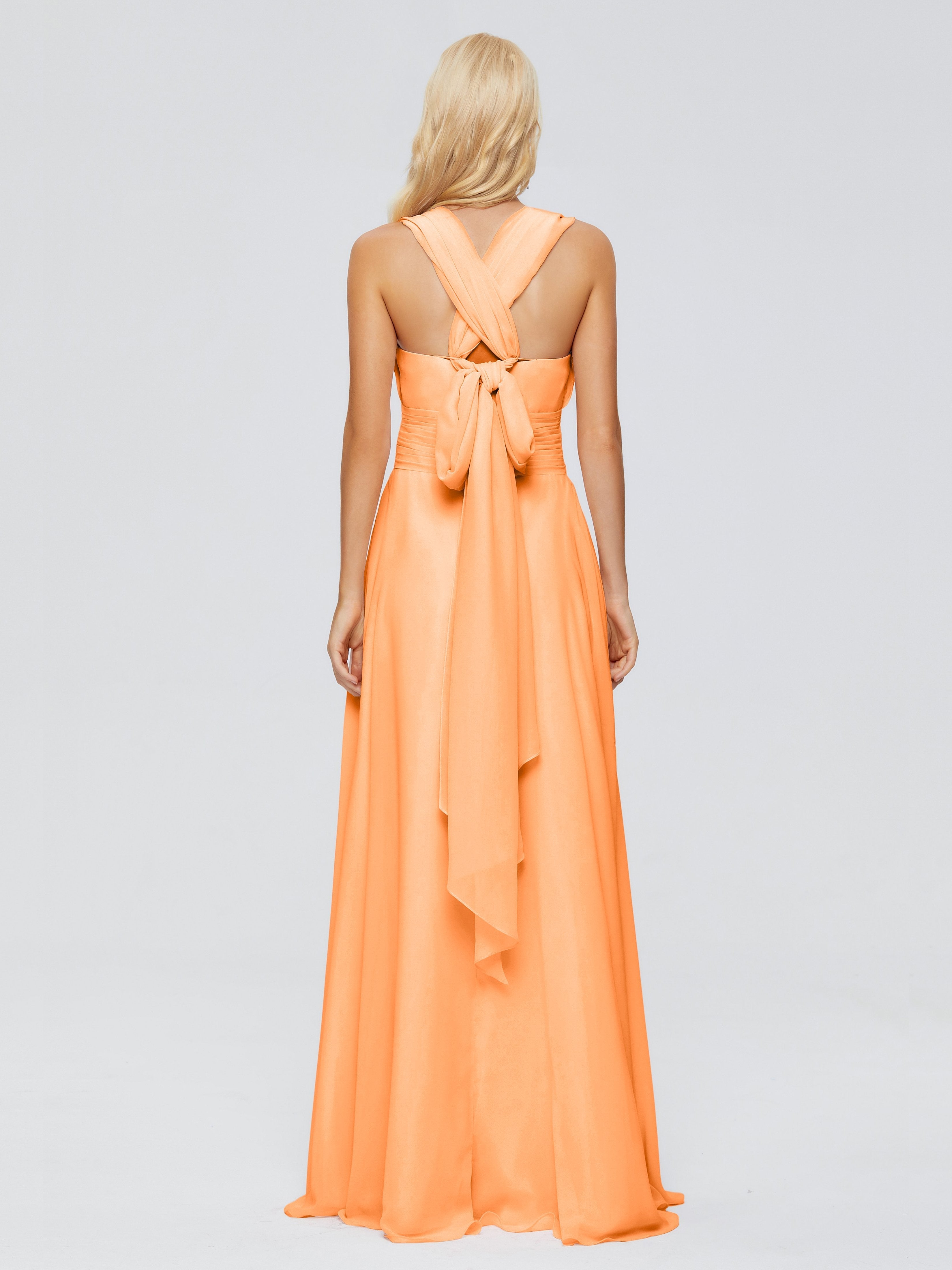 Ximena Straps Ribbon Chiffon Bridesmaid Dresses