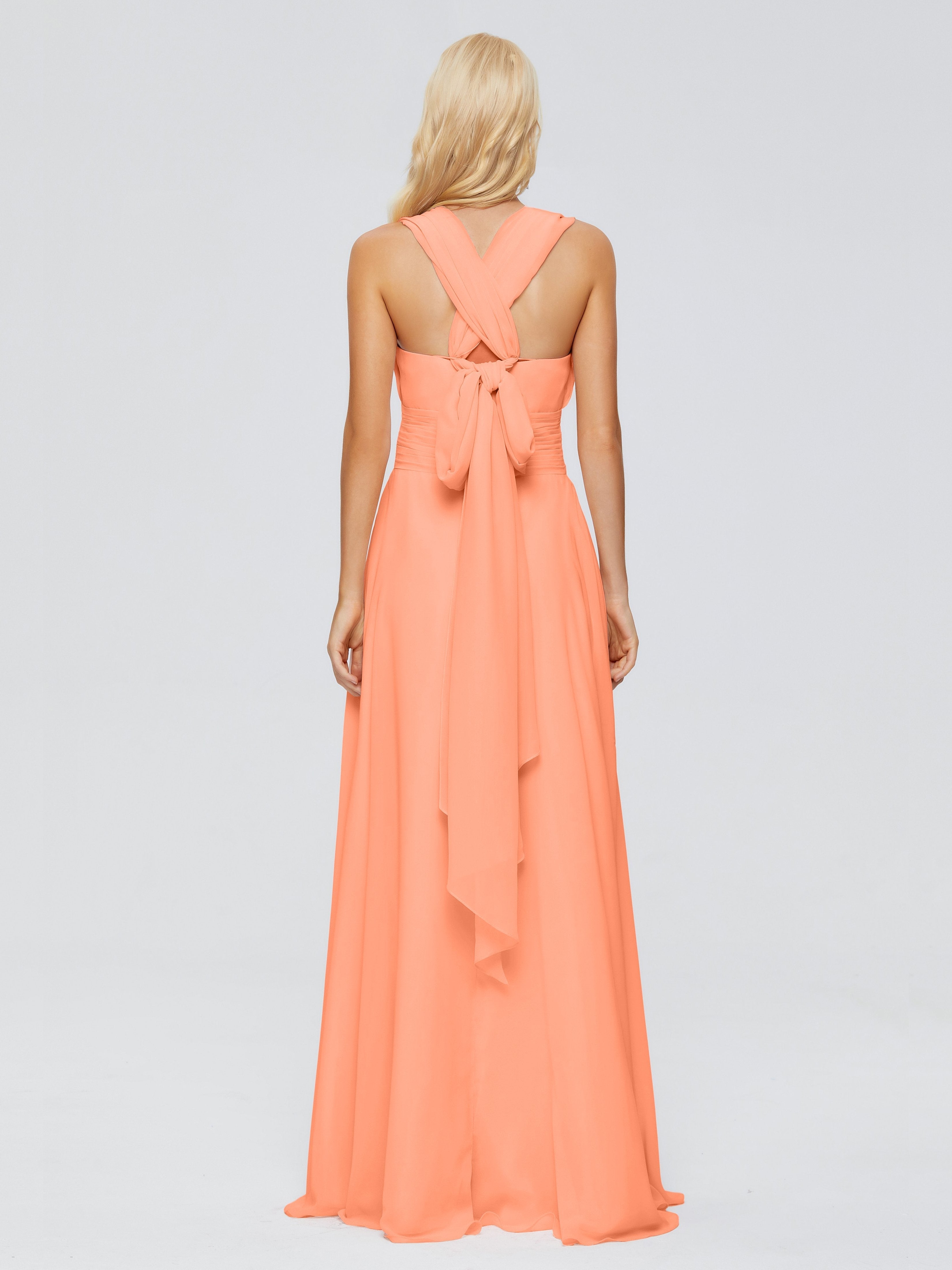 Ximena Straps Ribbon Chiffon Bridesmaid Dresses