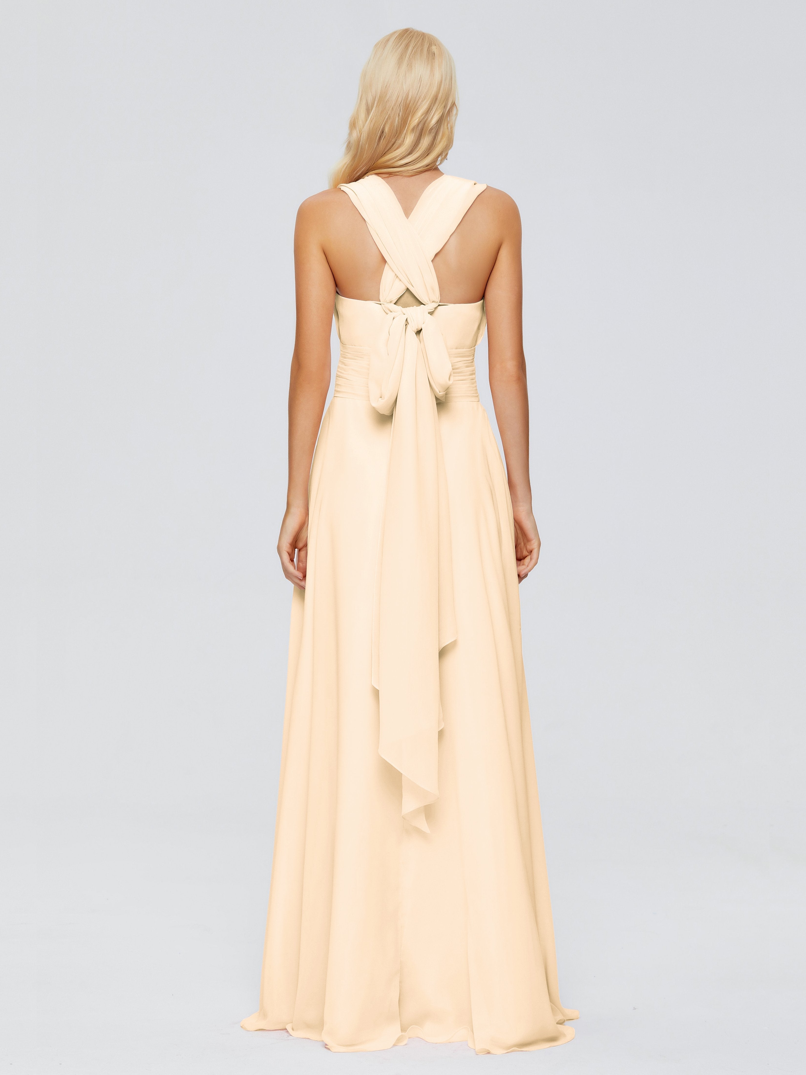 Ximena Straps Ribbon Chiffon Bridesmaid Dresses