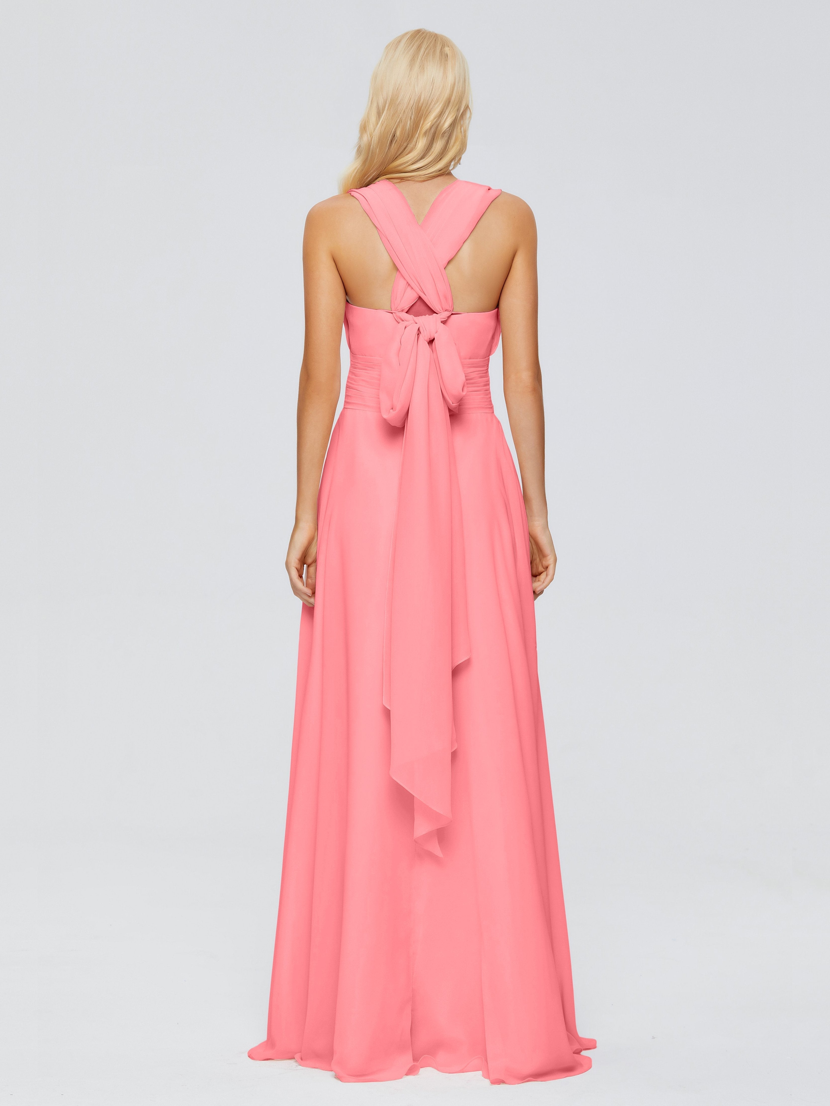 Ximena Straps Ribbon Chiffon Bridesmaid Dresses
