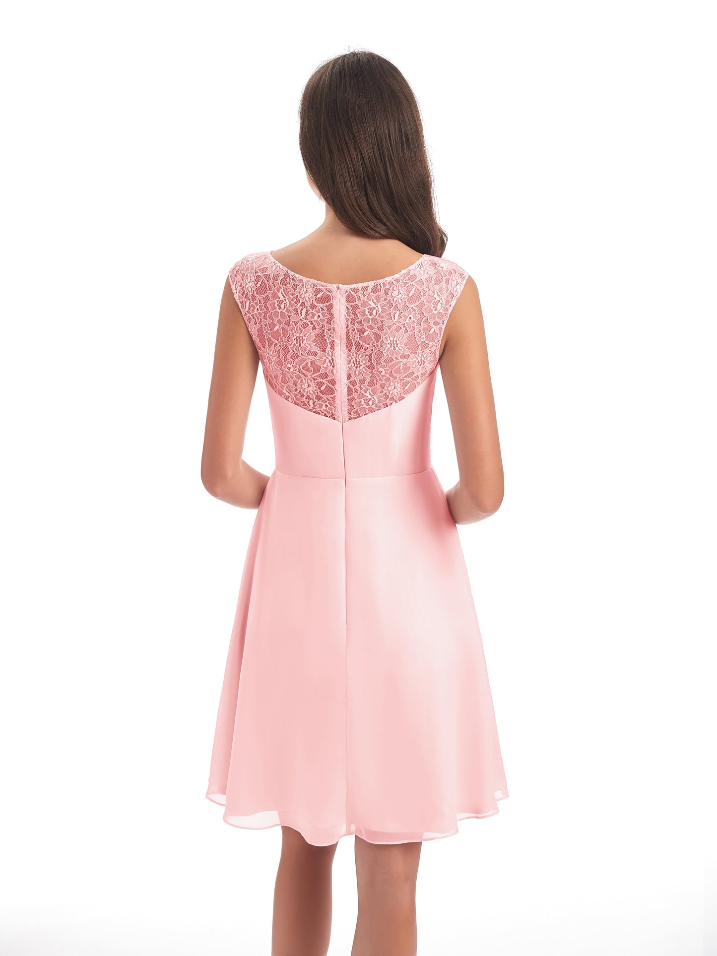 Zendaya Knee Length V-neck Chiffon Bridesmaid Dresses
