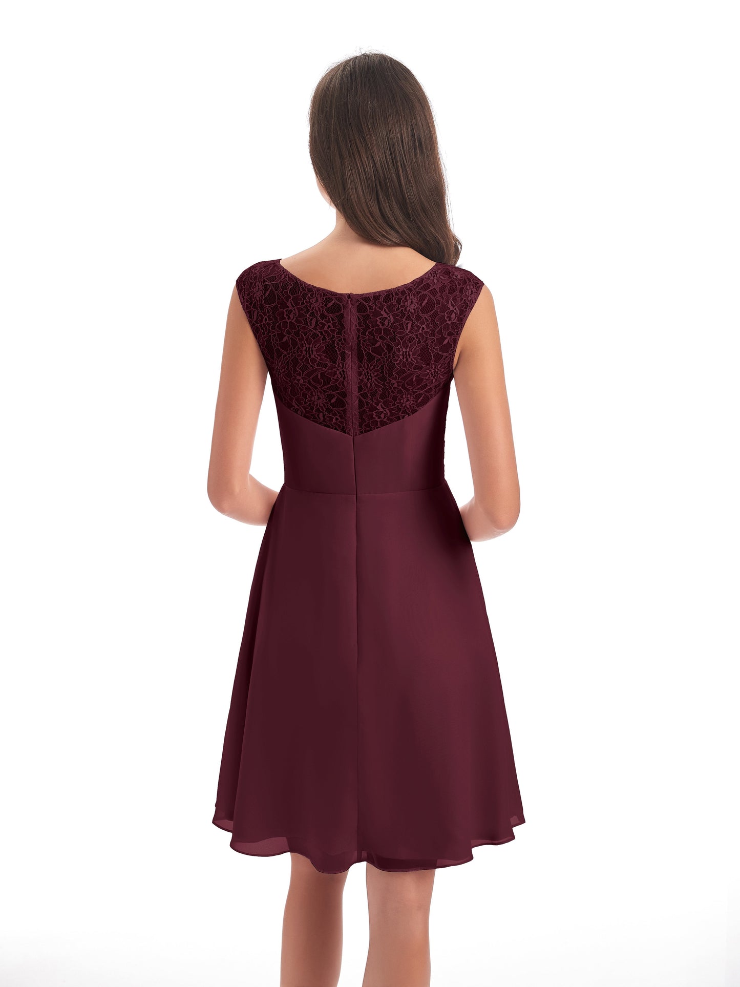 Zendaya Knee Length V-neck Chiffon Bridesmaid Dresses
