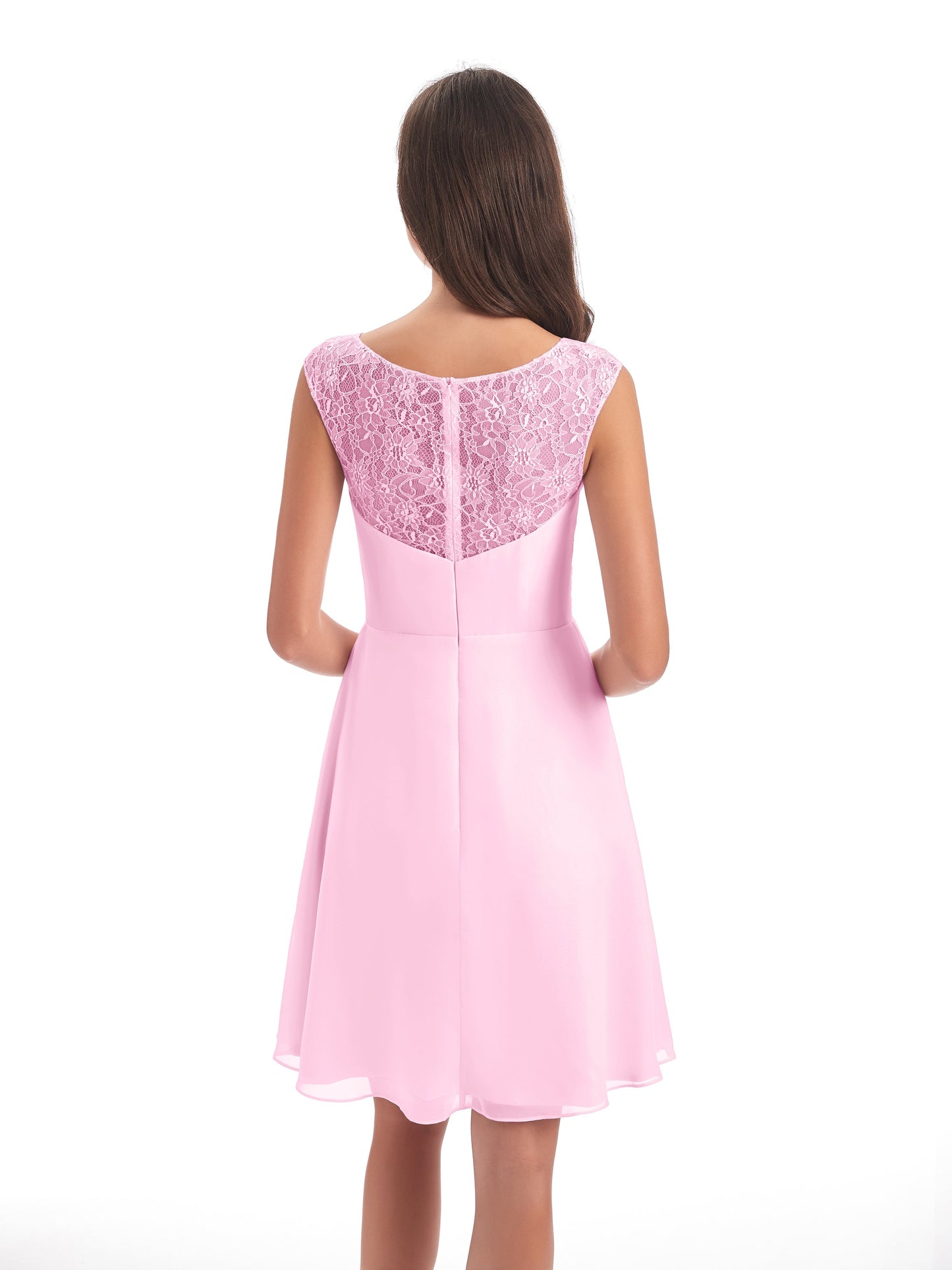 Zendaya Knee Length V-neck Chiffon Bridesmaid Dresses