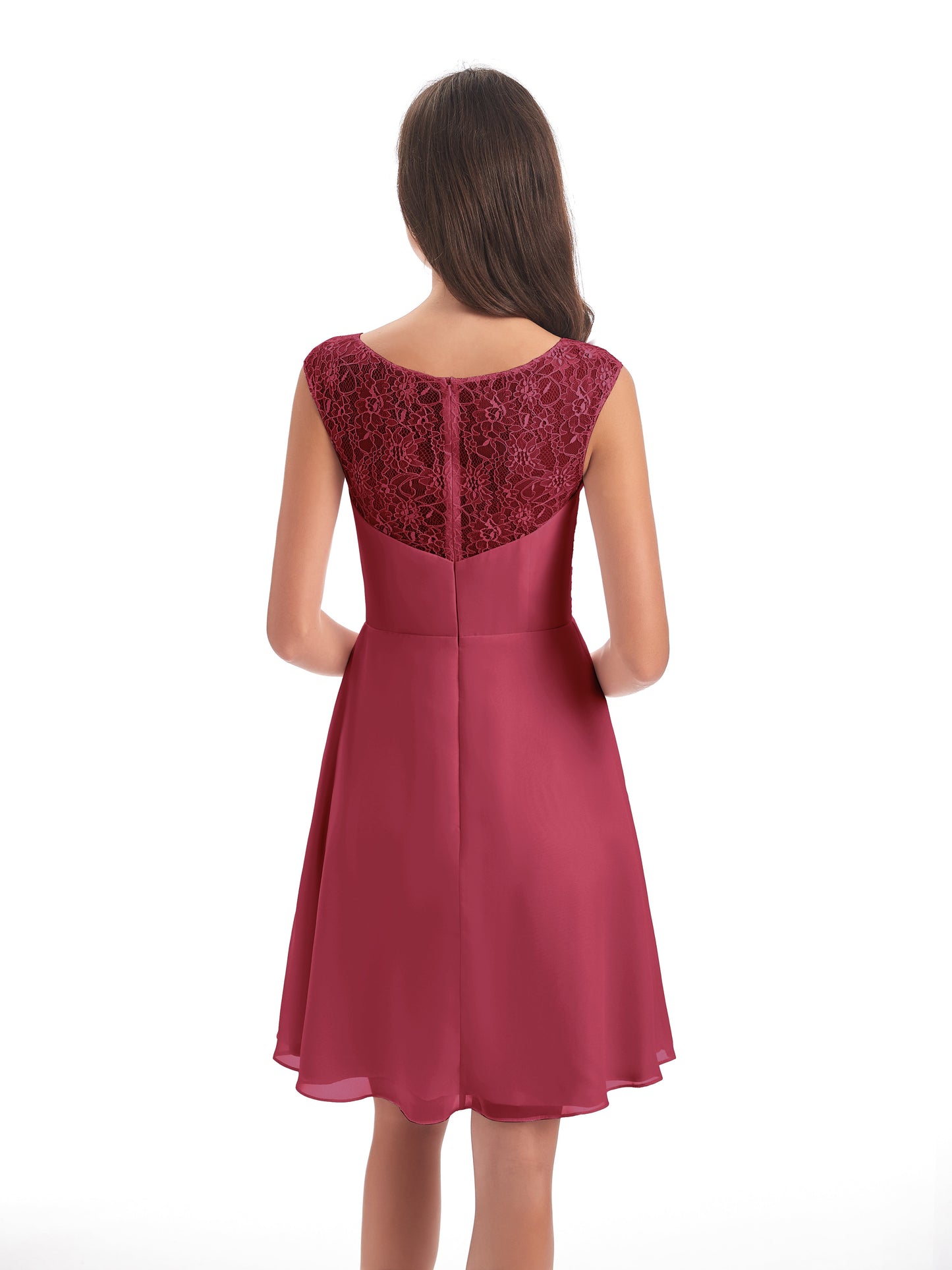 Zendaya Knee Length V-neck Chiffon Bridesmaid Dresses