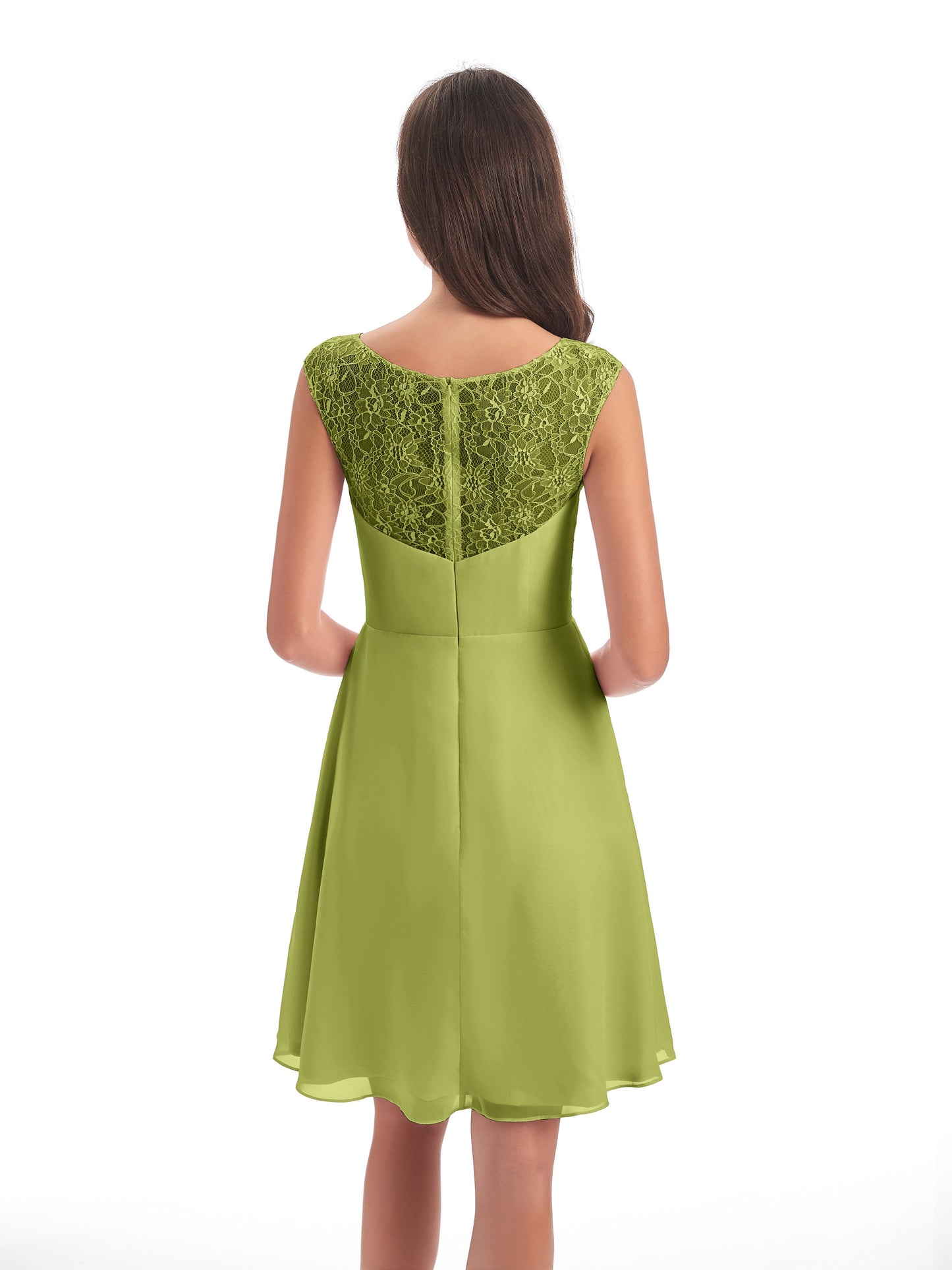 Zendaya Knee Length V-neck Chiffon Bridesmaid Dresses
