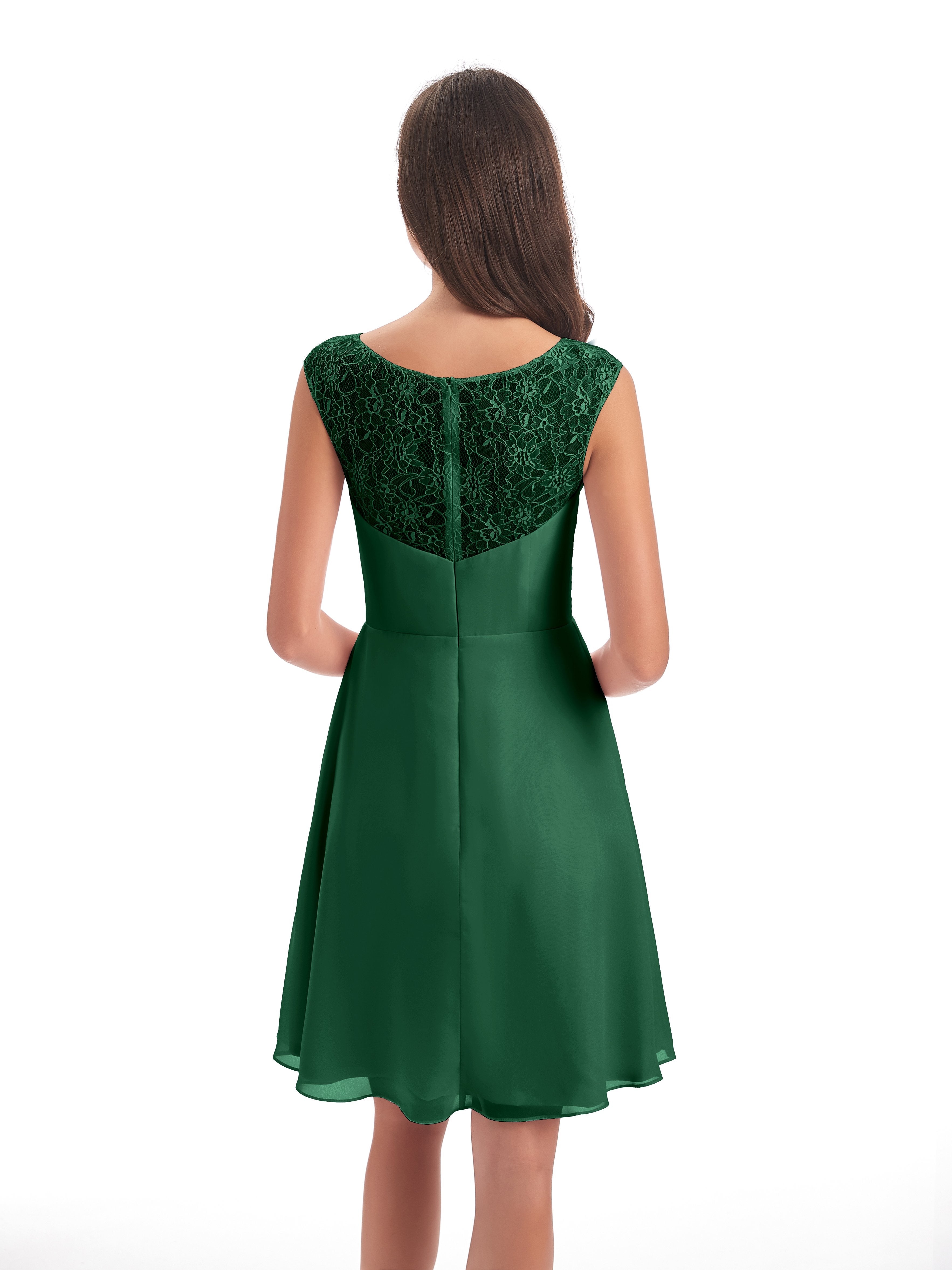 Zendaya Knee Length V-neck Chiffon Bridesmaid Dresses