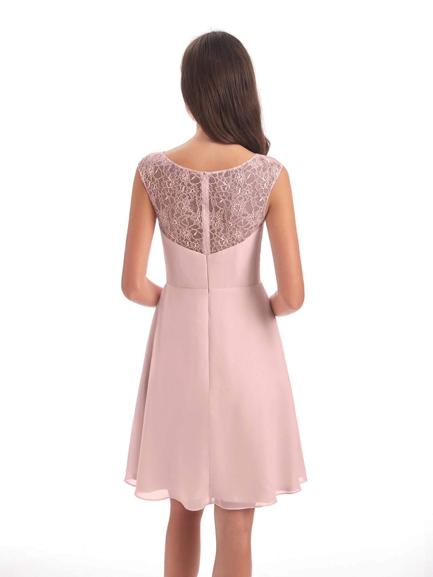 Zendaya Knee Length V-neck Chiffon Bridesmaid Dresses