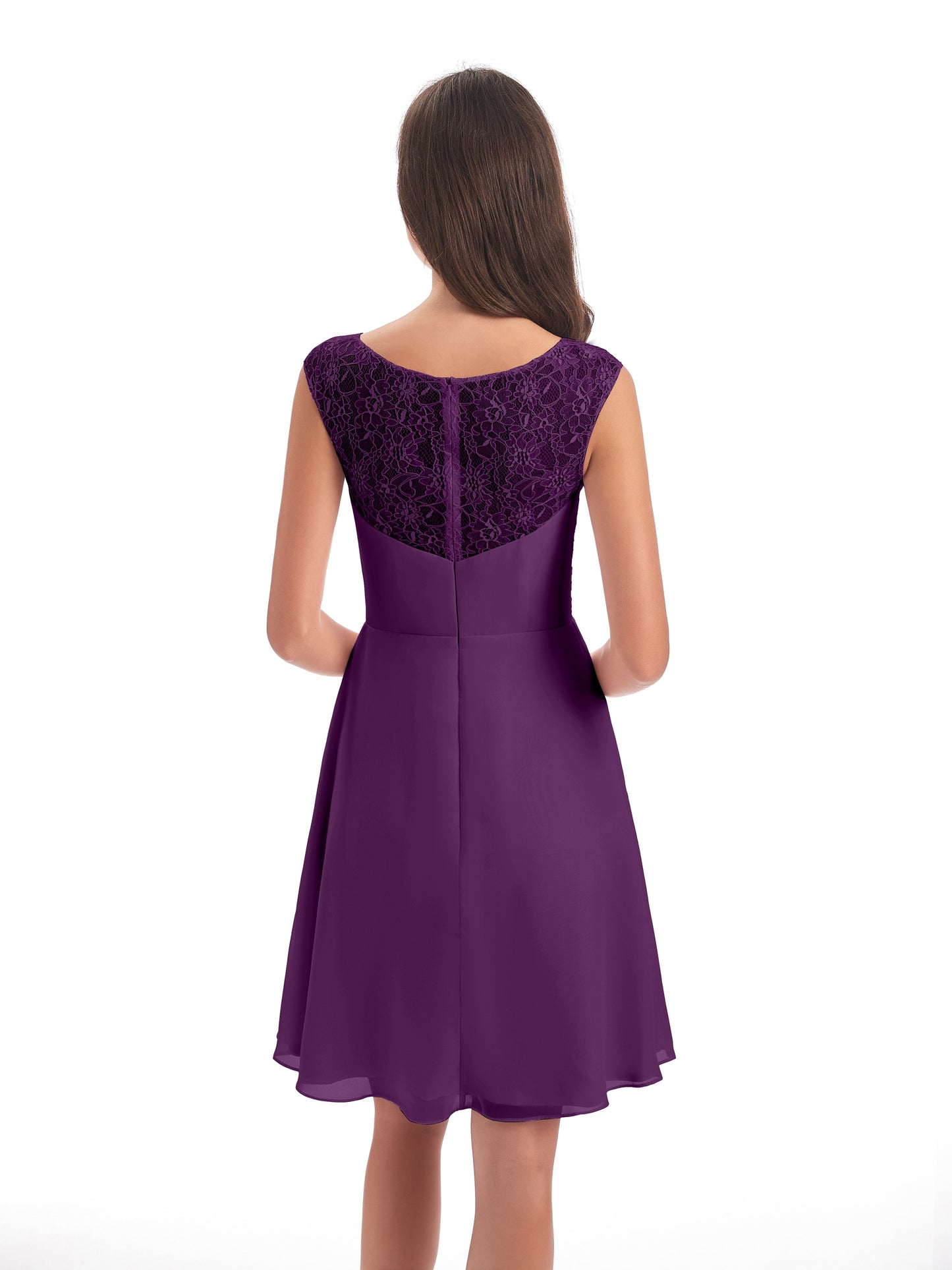 Zendaya Knee Length V-neck Chiffon Bridesmaid Dresses