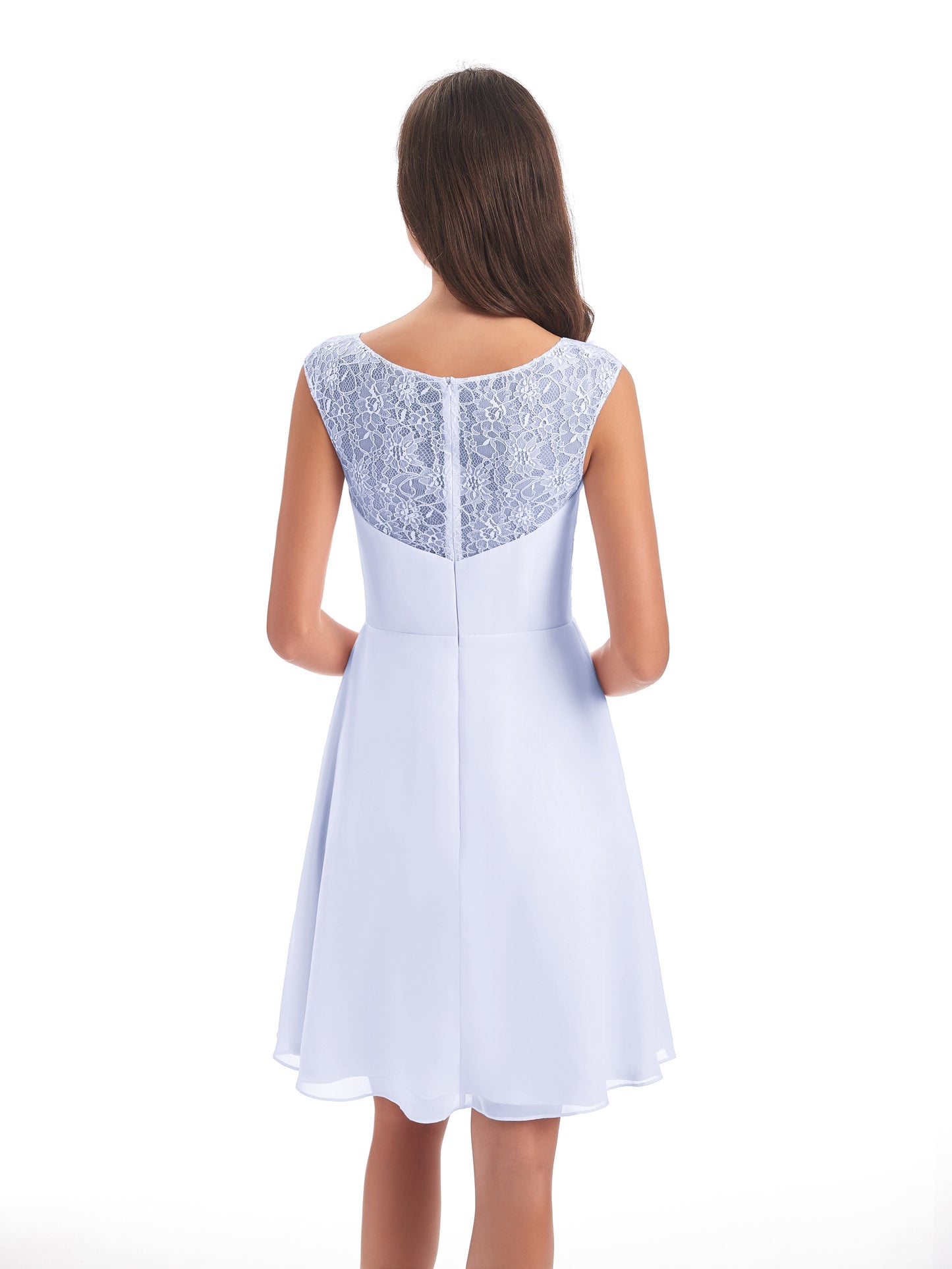 Zendaya Knee Length V-neck Chiffon Bridesmaid Dresses