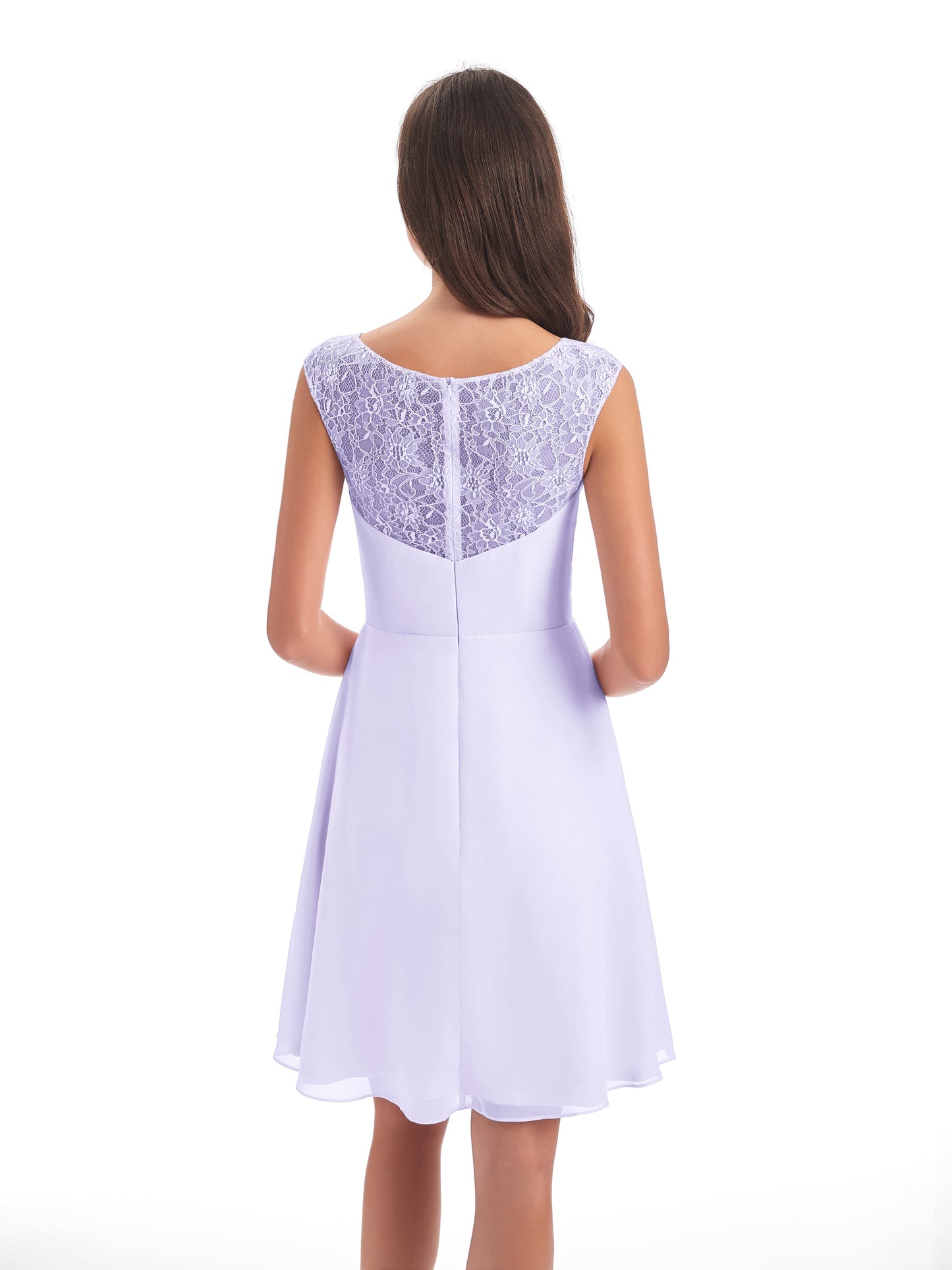 Zendaya Knee Length V-neck Chiffon Bridesmaid Dresses