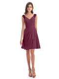 Zendaya Knee Length V-neck Chiffon Bridesmaid Dresses