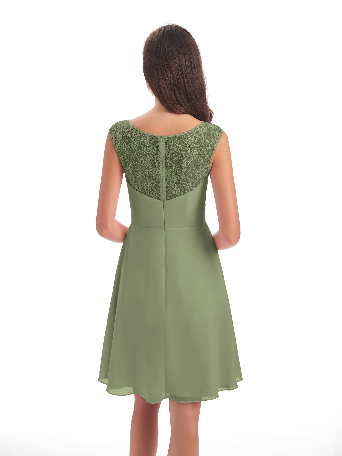 Zendaya Knee Length V-neck Chiffon Bridesmaid Dresses